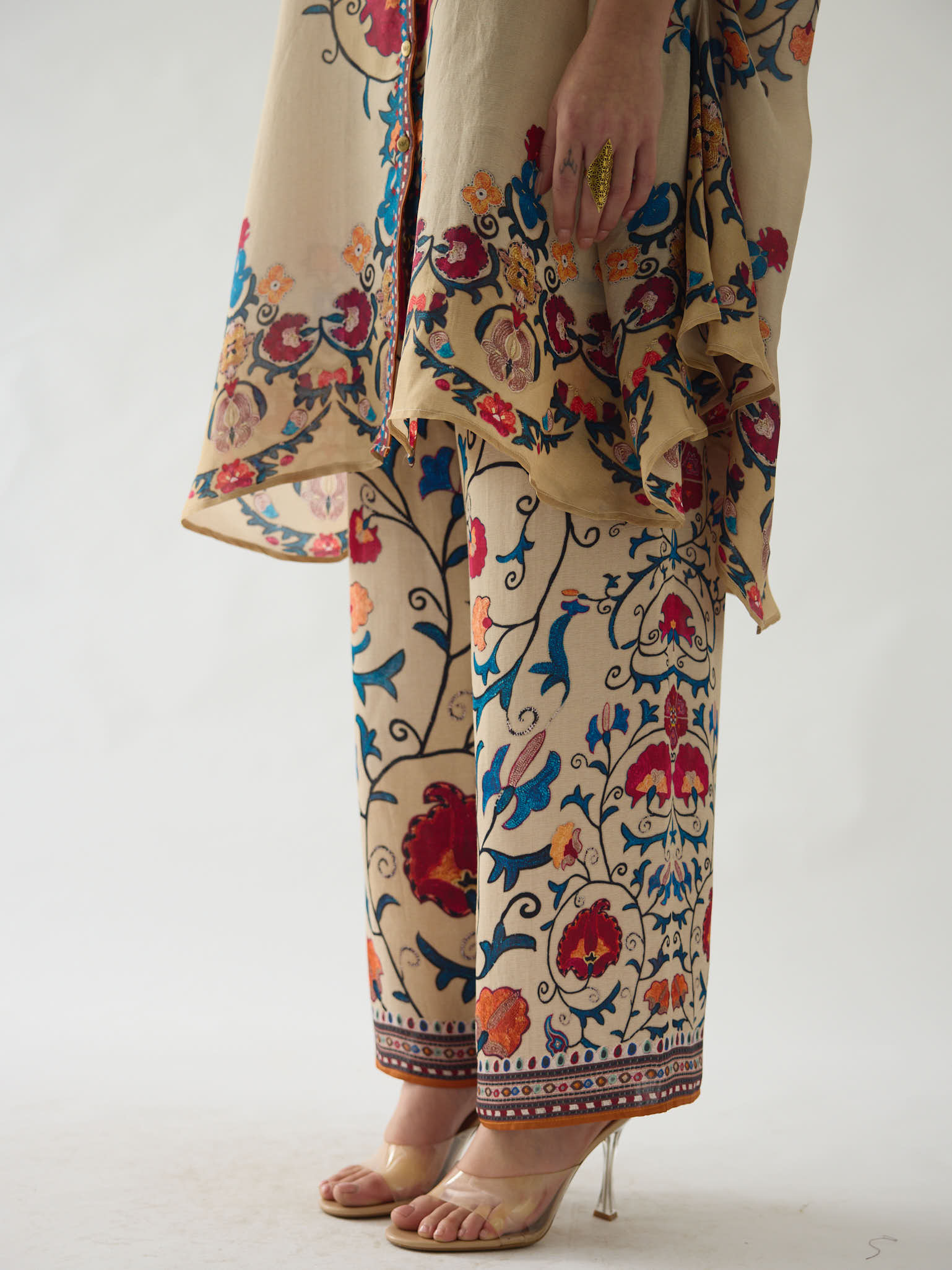 Bukhara Taupe Kamara Tunic Set