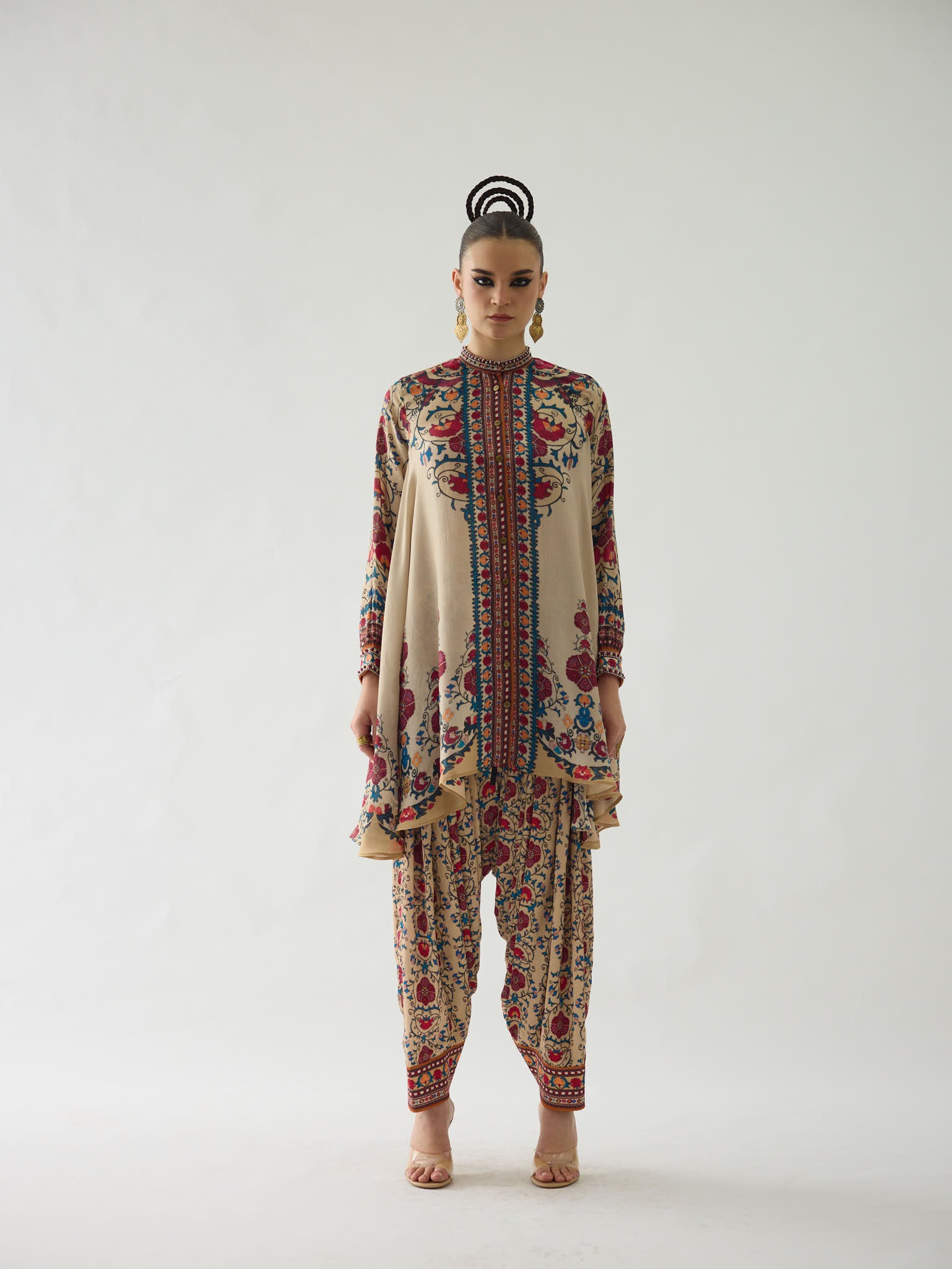 Bukhara Taupe Nilofer Tunic Set