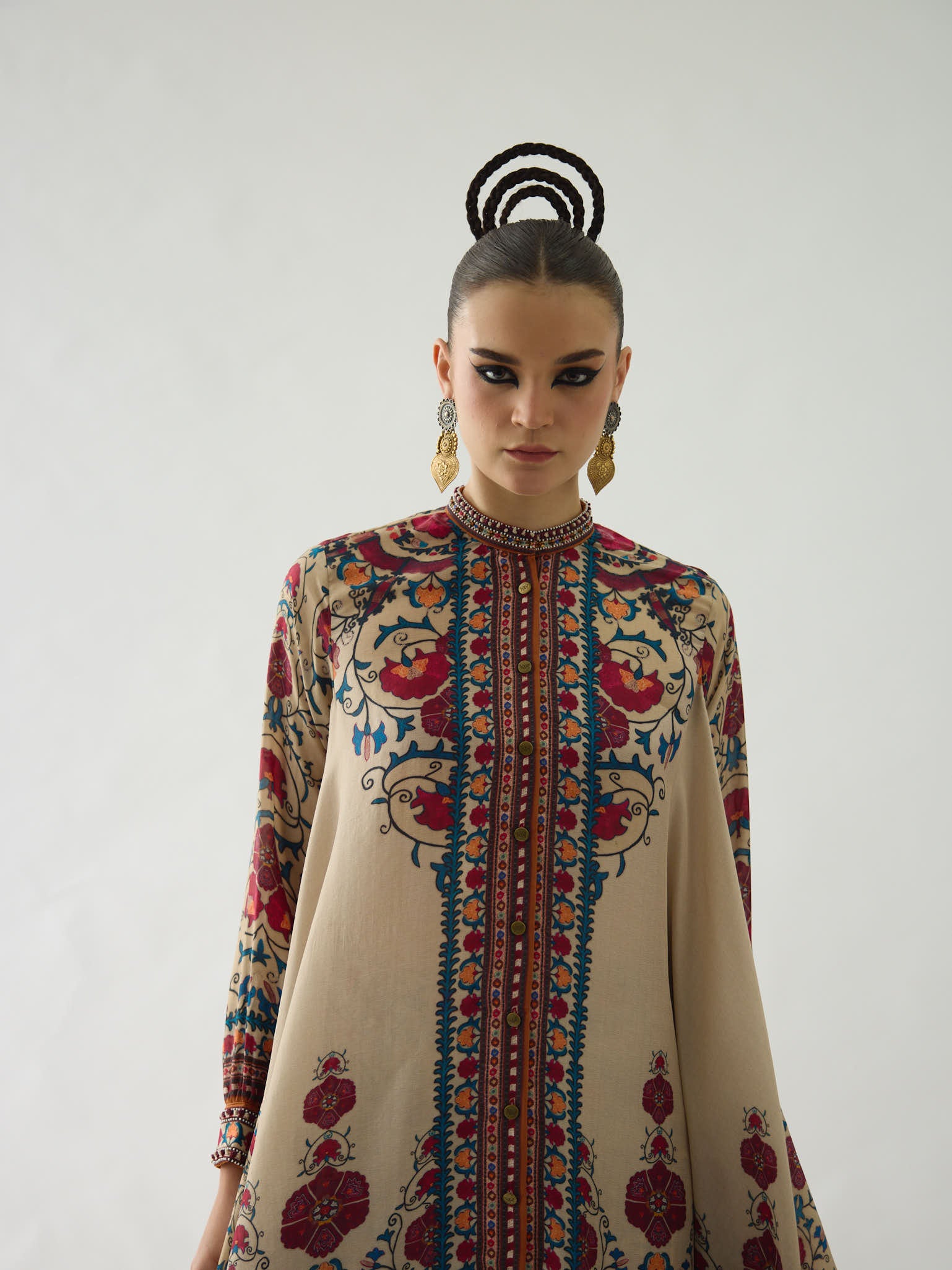 Bukhara Taupe Nilofer Tunic Set