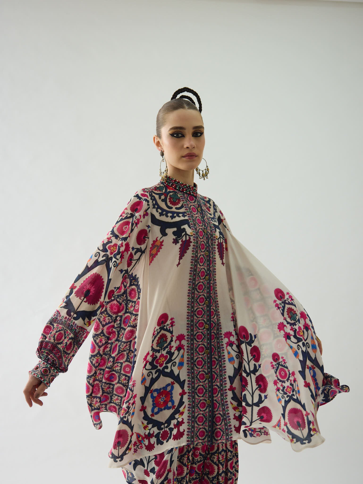 Bukhara Raspberry Nilofer Tunic Set