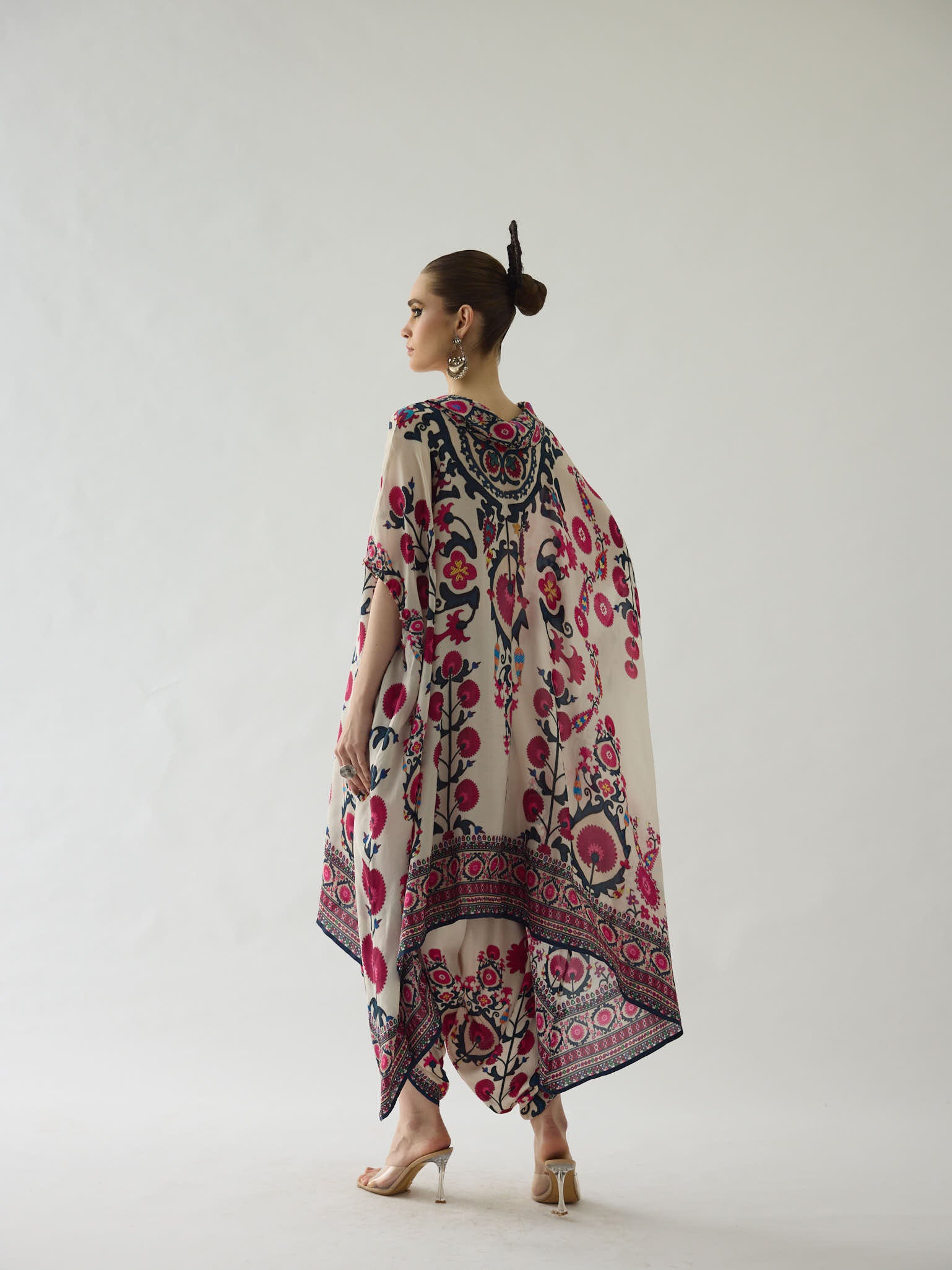 Bukhara Raspberry Lavanya - Sonth Kaftan Tunic Set