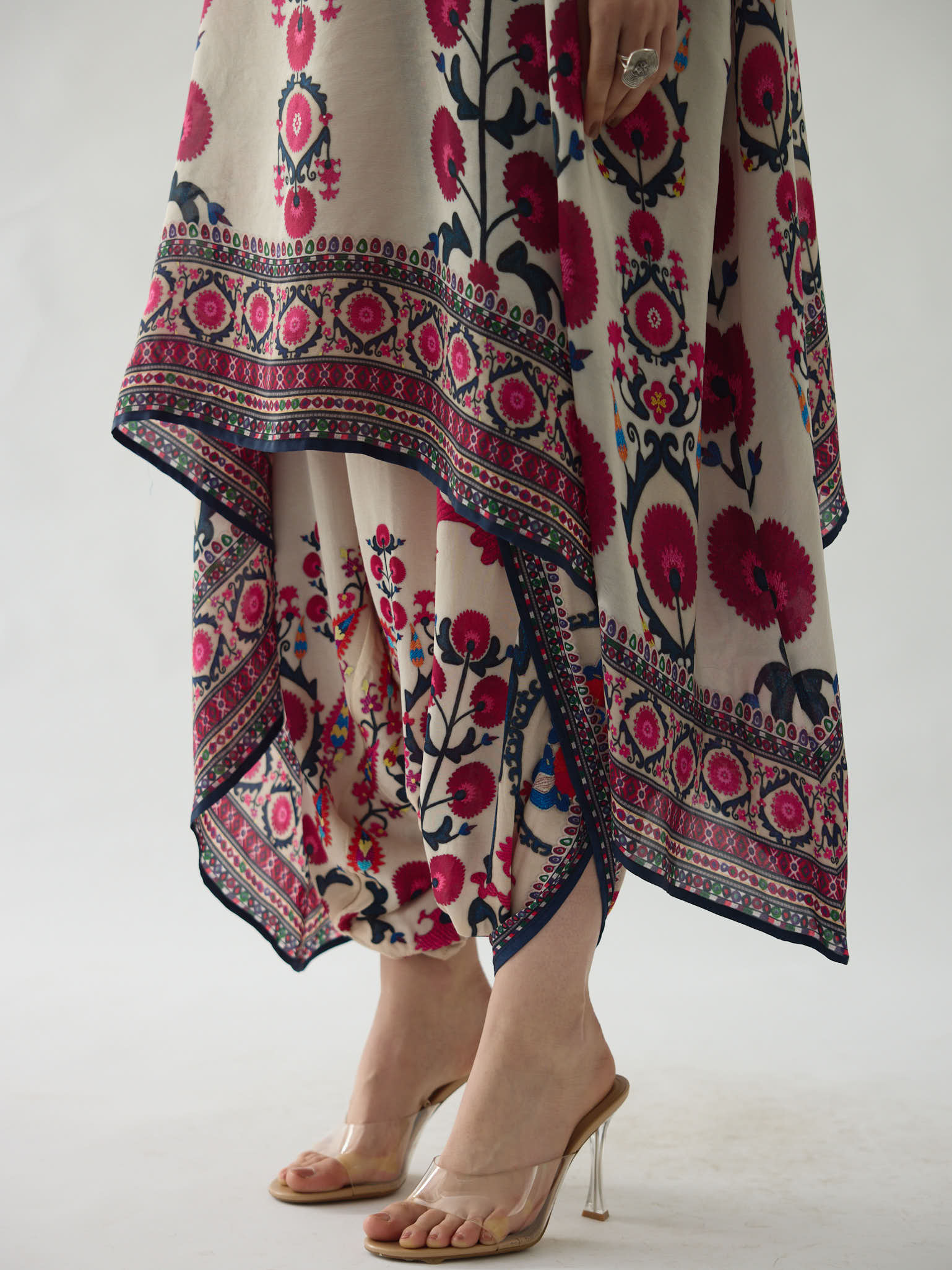 Bukhara Raspberry Lavanya - Sonth Kaftan Tunic Set