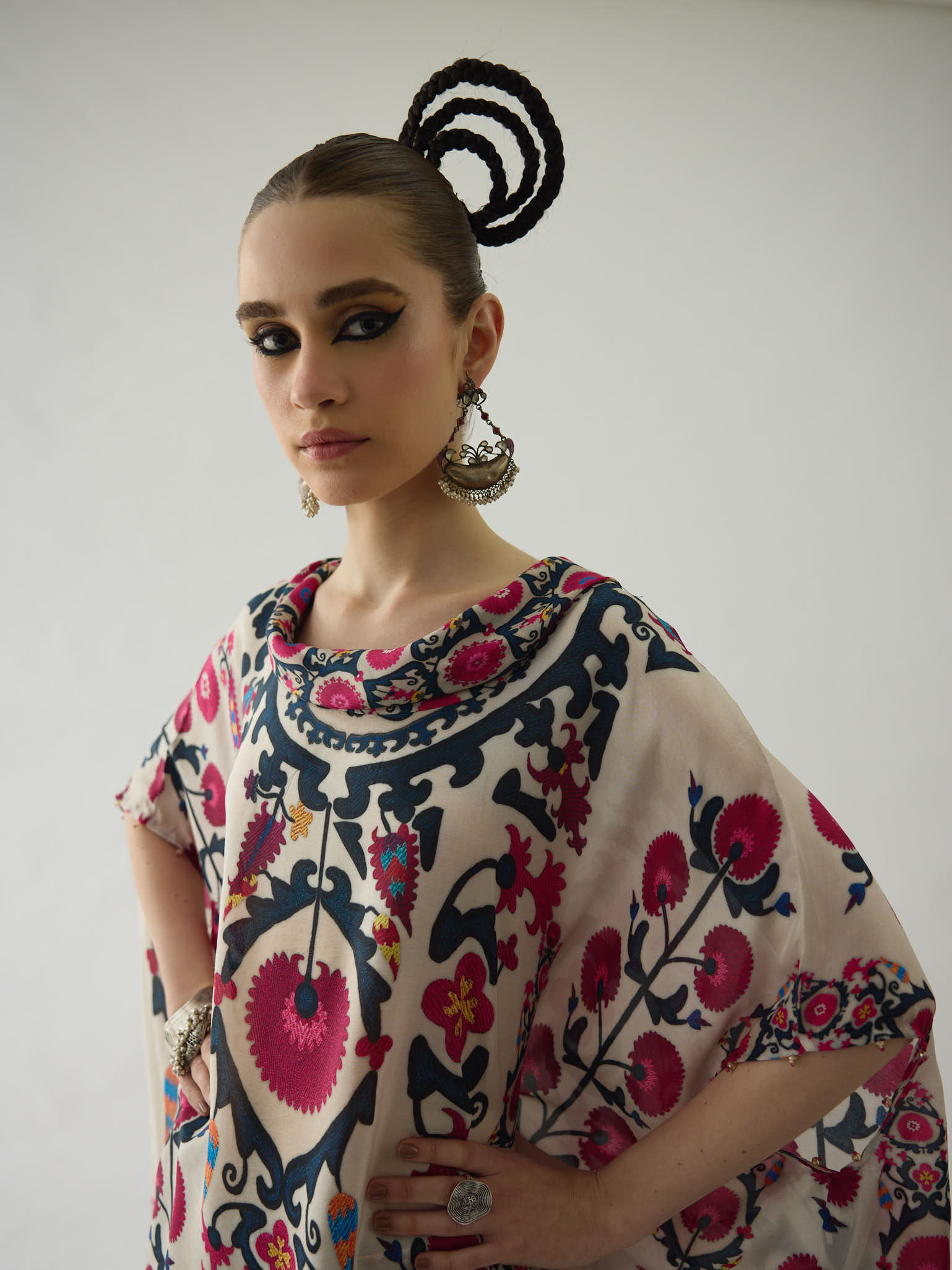 Bukhara Raspberry Lavanya - Sonth Kaftan Tunic Set