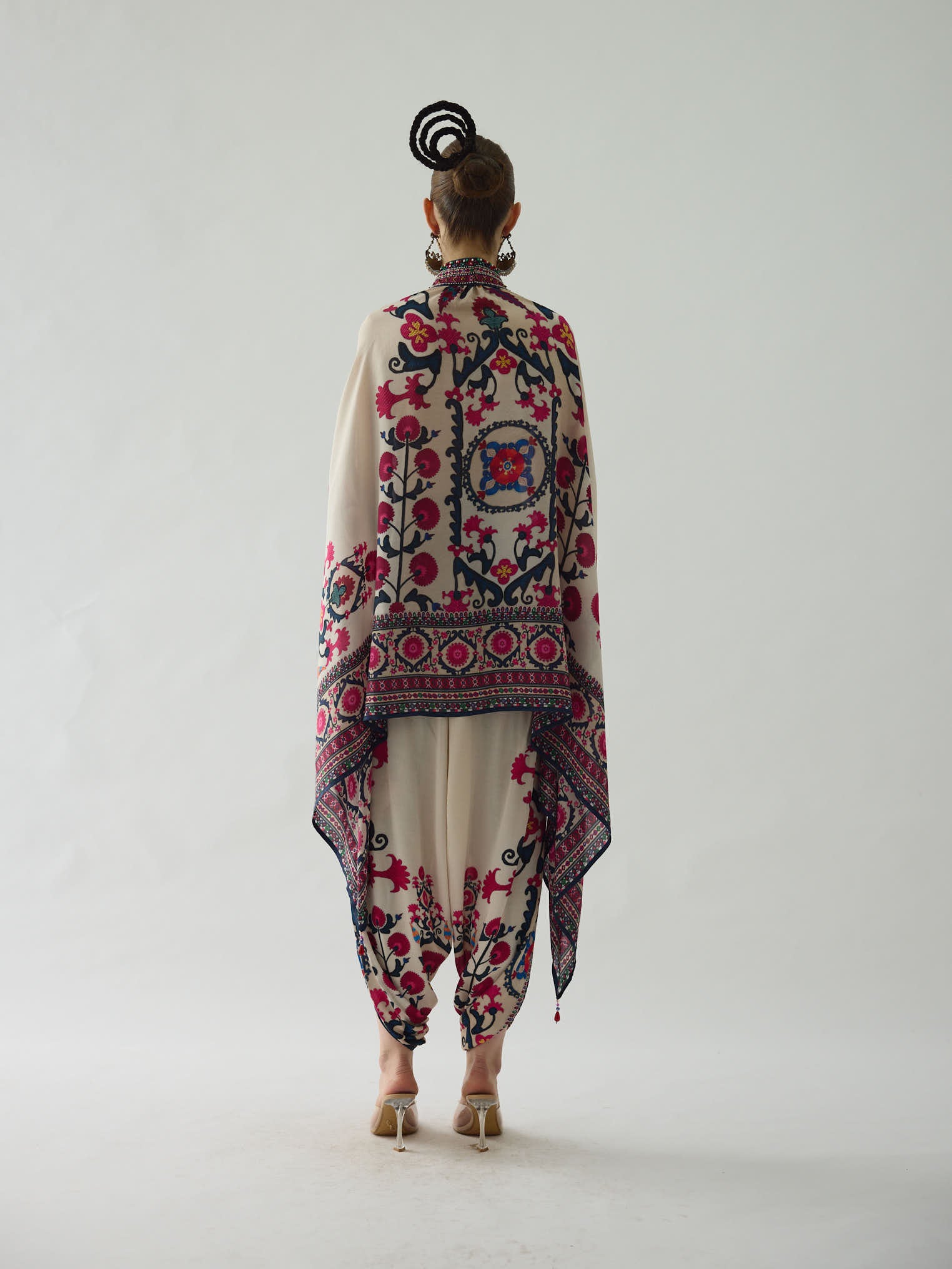 Bukhara Raspberry Chloe Cape & Dhoti Set