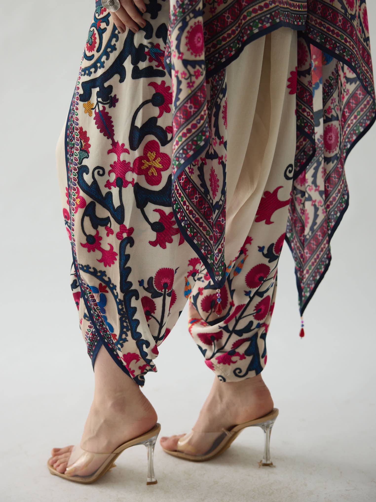 Bukhara Raspberry Chloe Cape & Dhoti Set