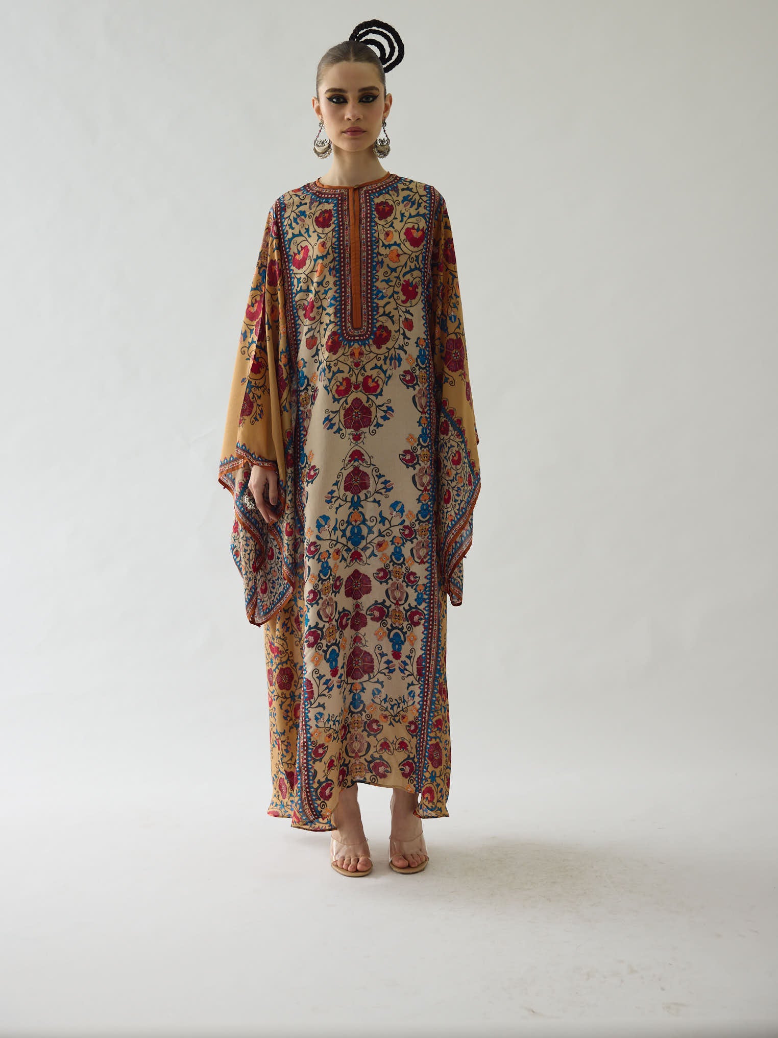 Bukhara Taupe/Mustard Beatrice Kaftaan Dress