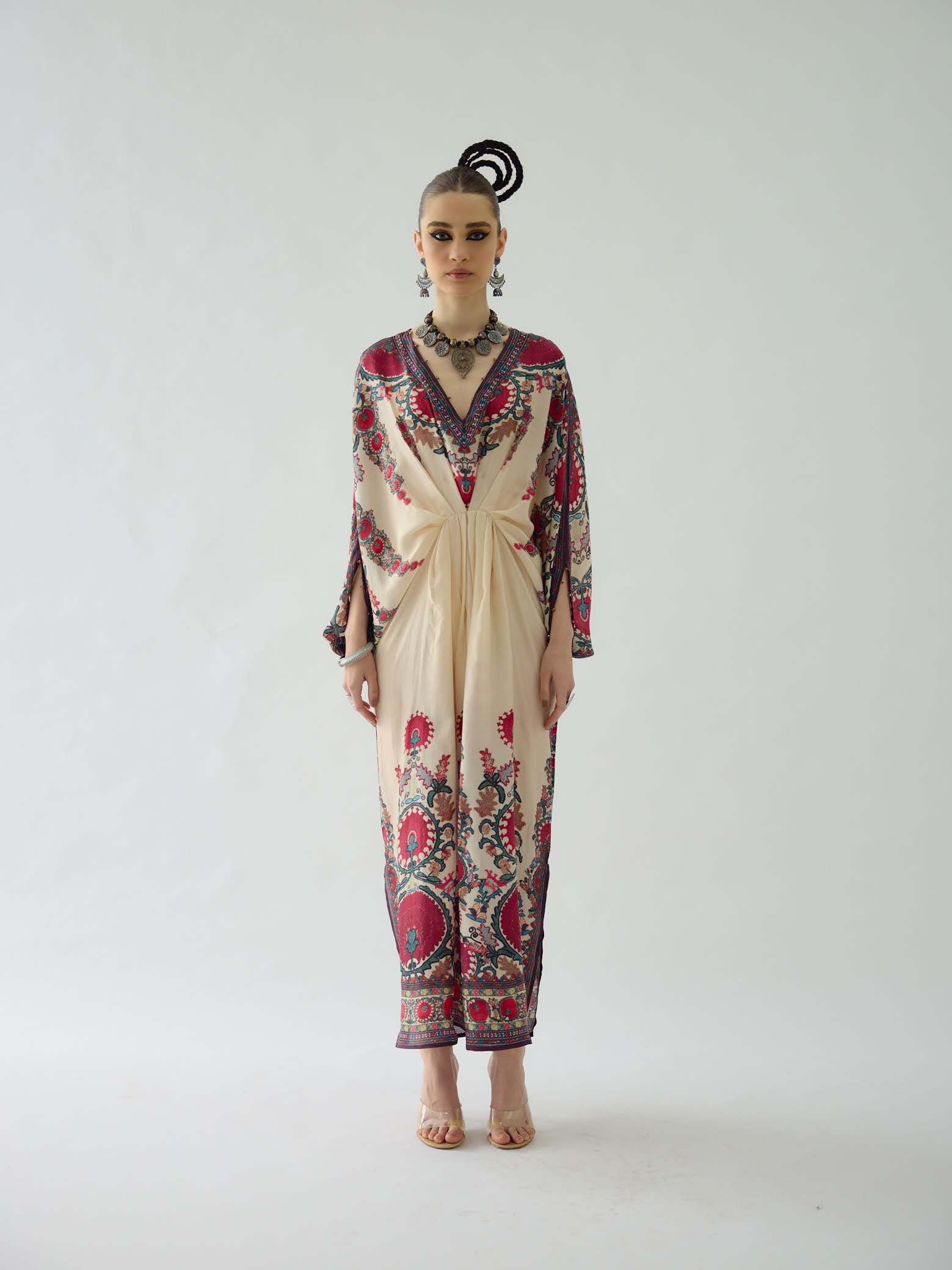 Bukhara Maroon Rasika Kaftan Dress