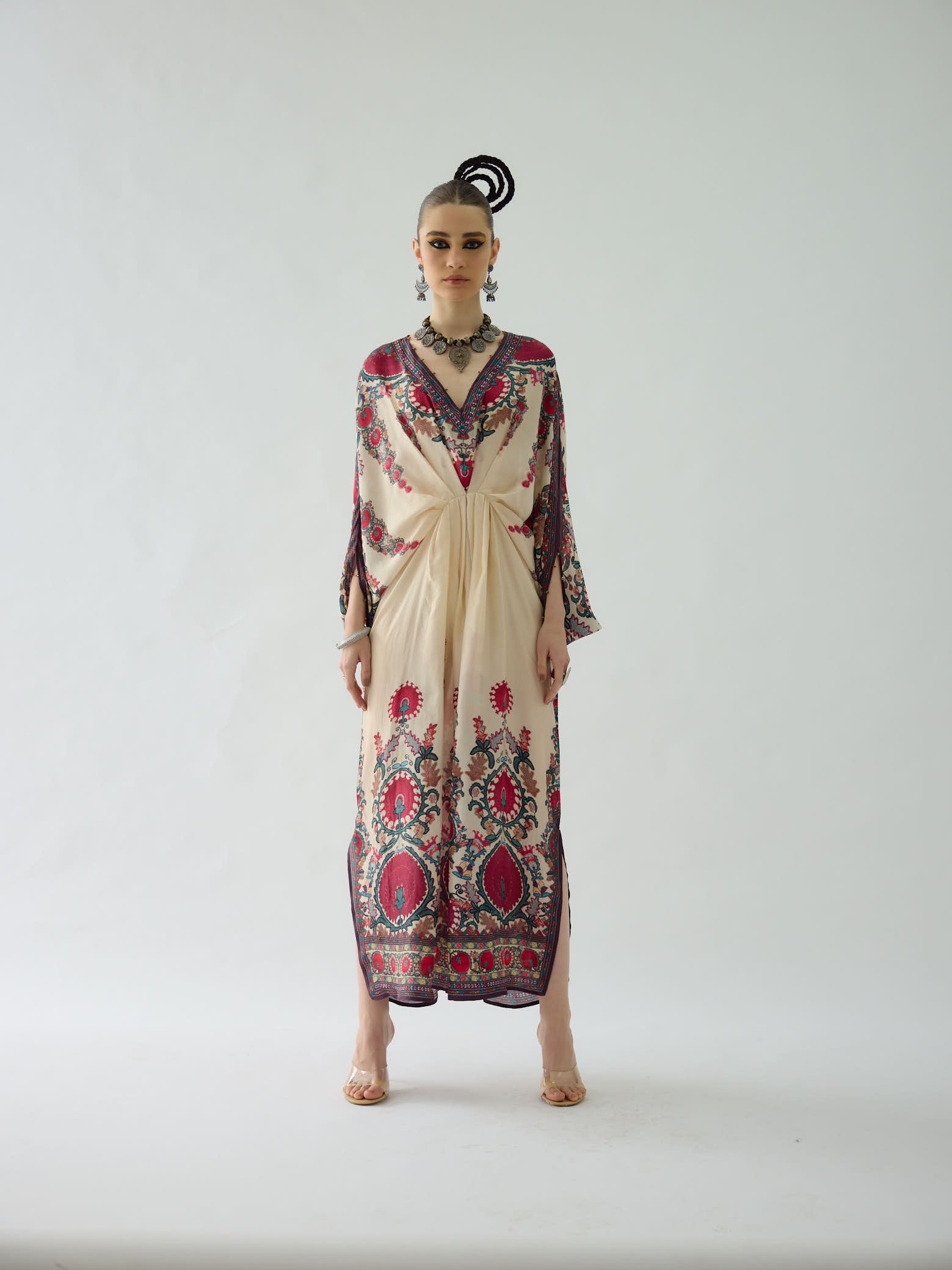 Bukhara Maroon Rasika Kaftan Dress