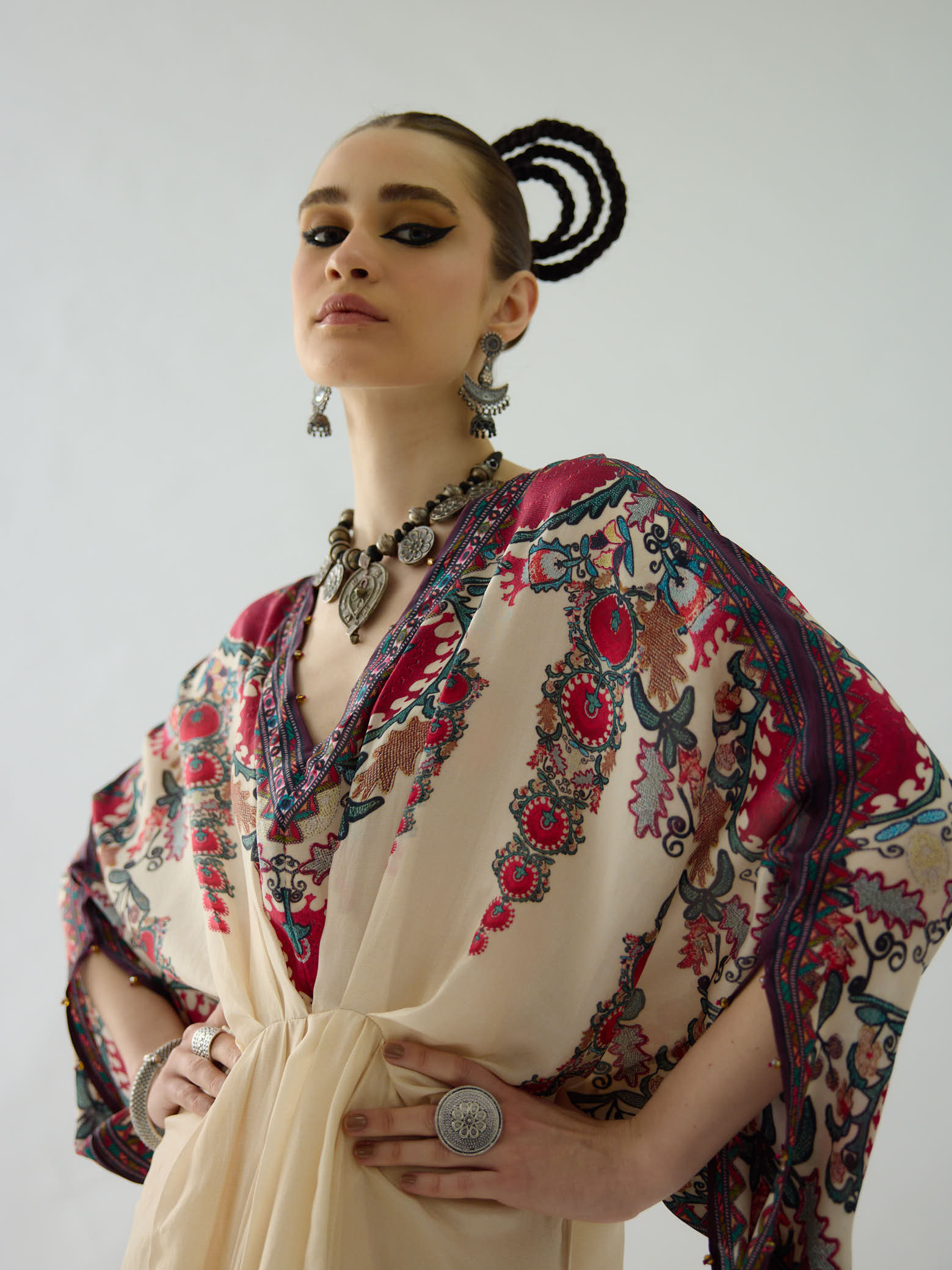 Bukhara Maroon Rasika Kaftan Dress