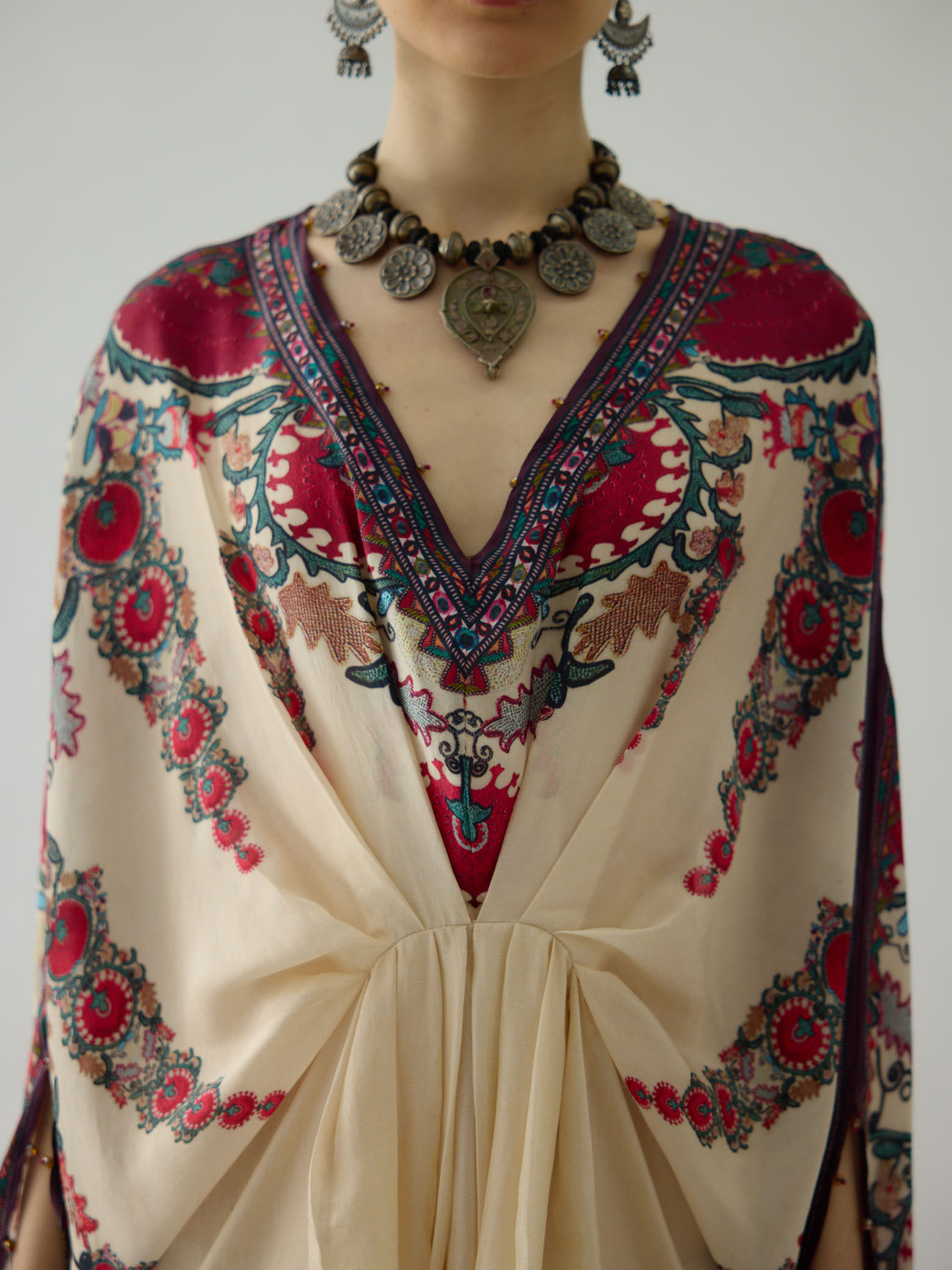 Bukhara Maroon Rasika Kaftan Dress