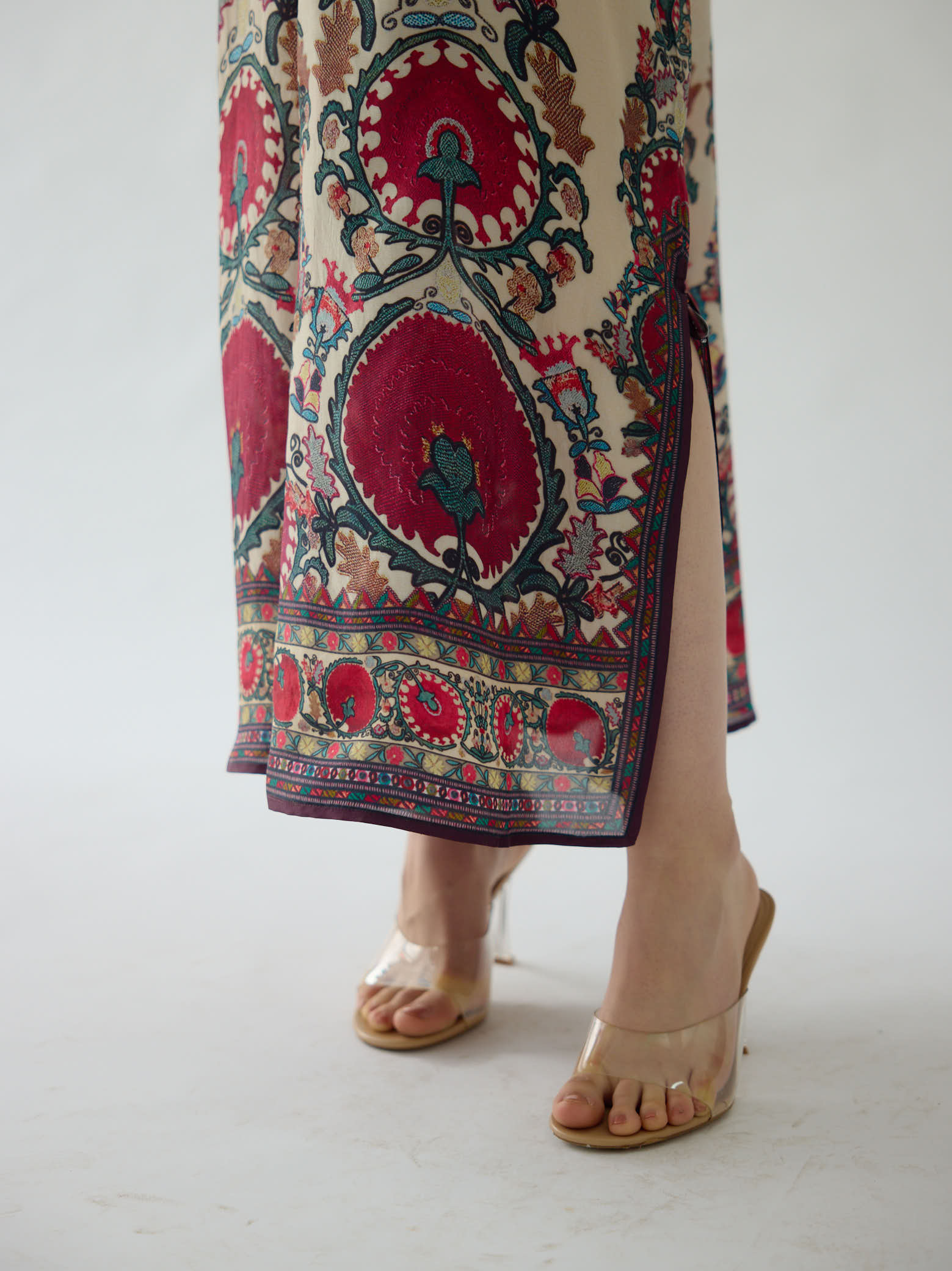 Bukhara Maroon Rasika Kaftan Dress