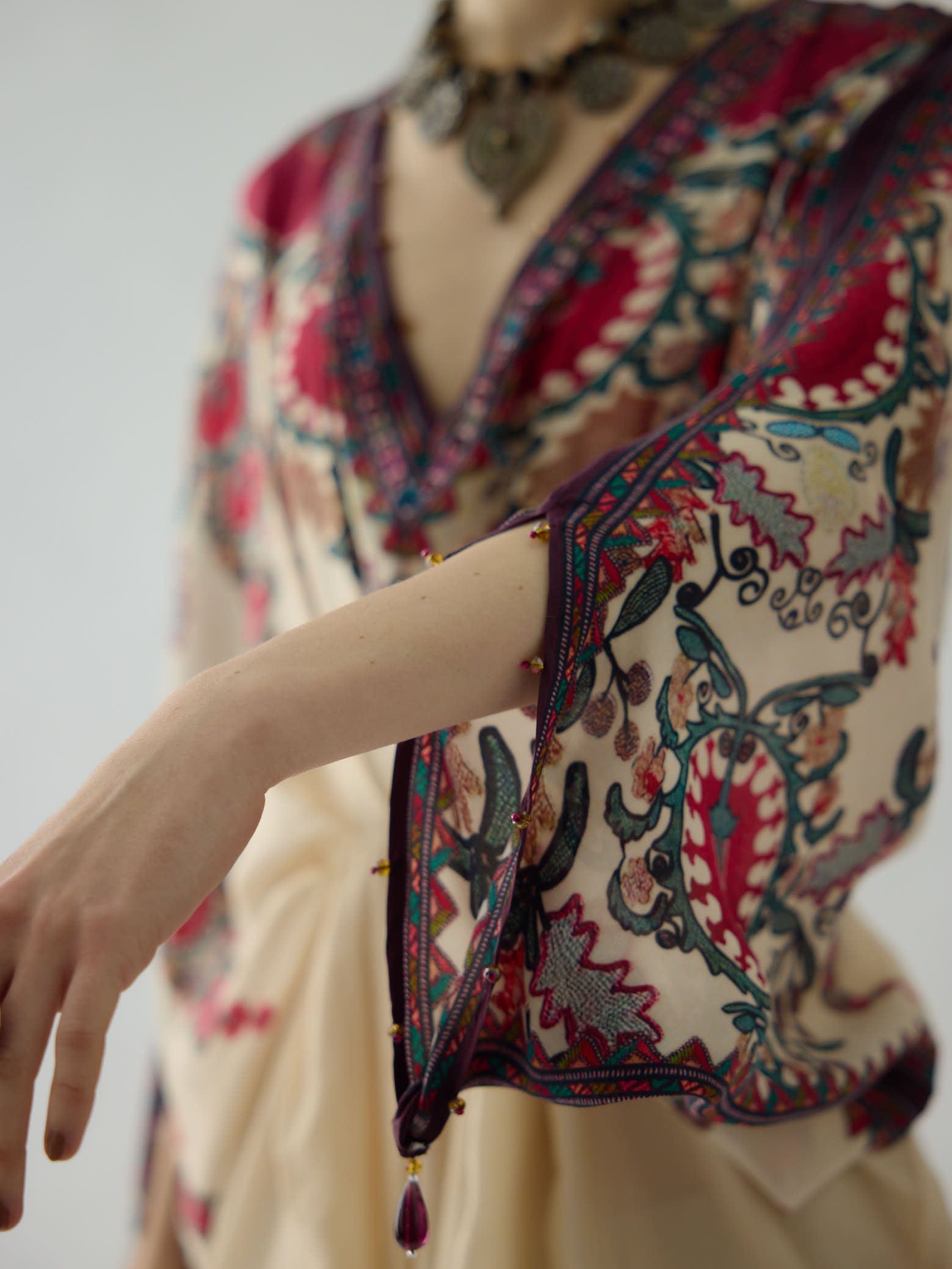 Bukhara Maroon Rasika Kaftan Dress