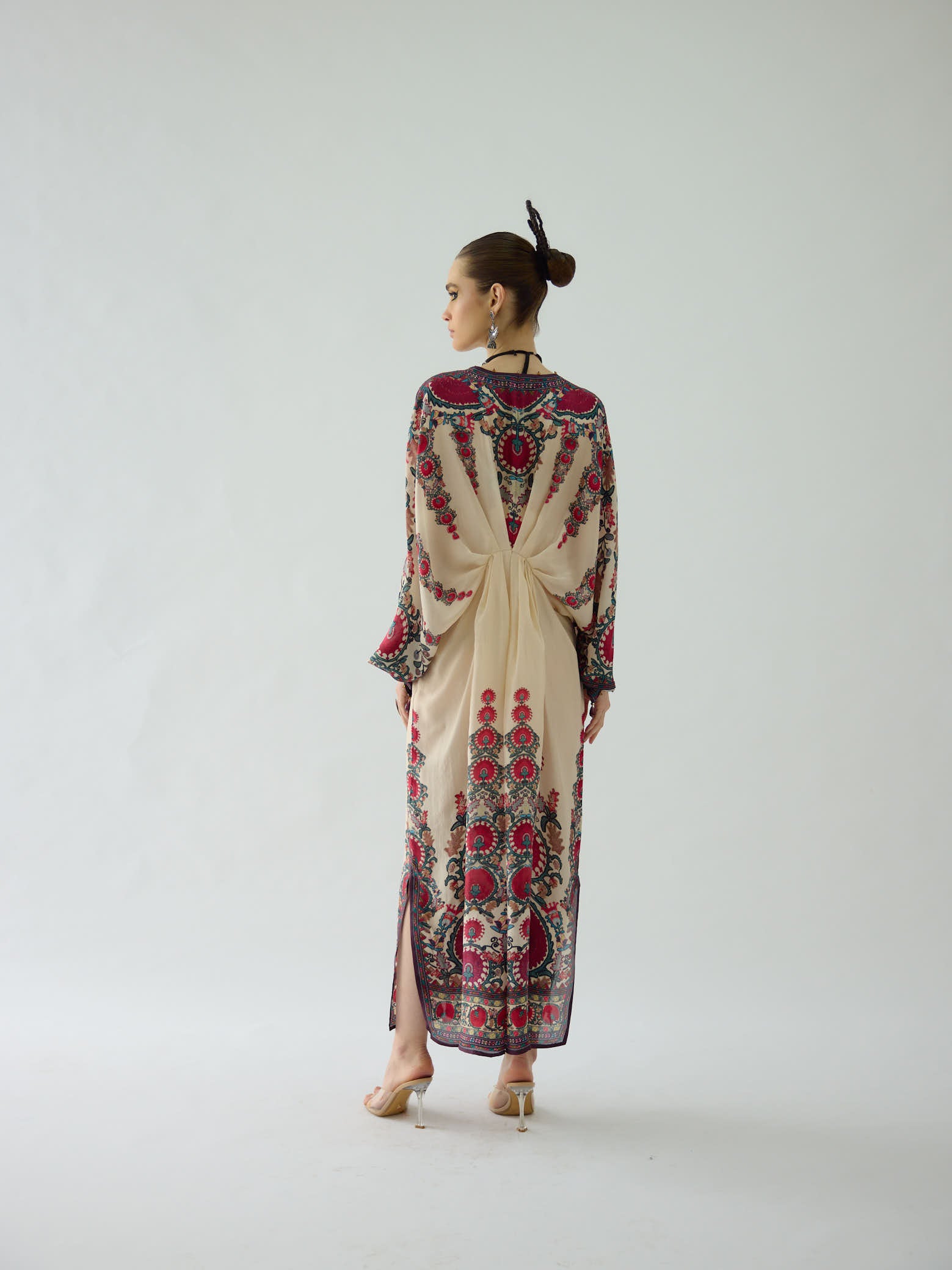 Bukhara Maroon Rasika Kaftan Dress