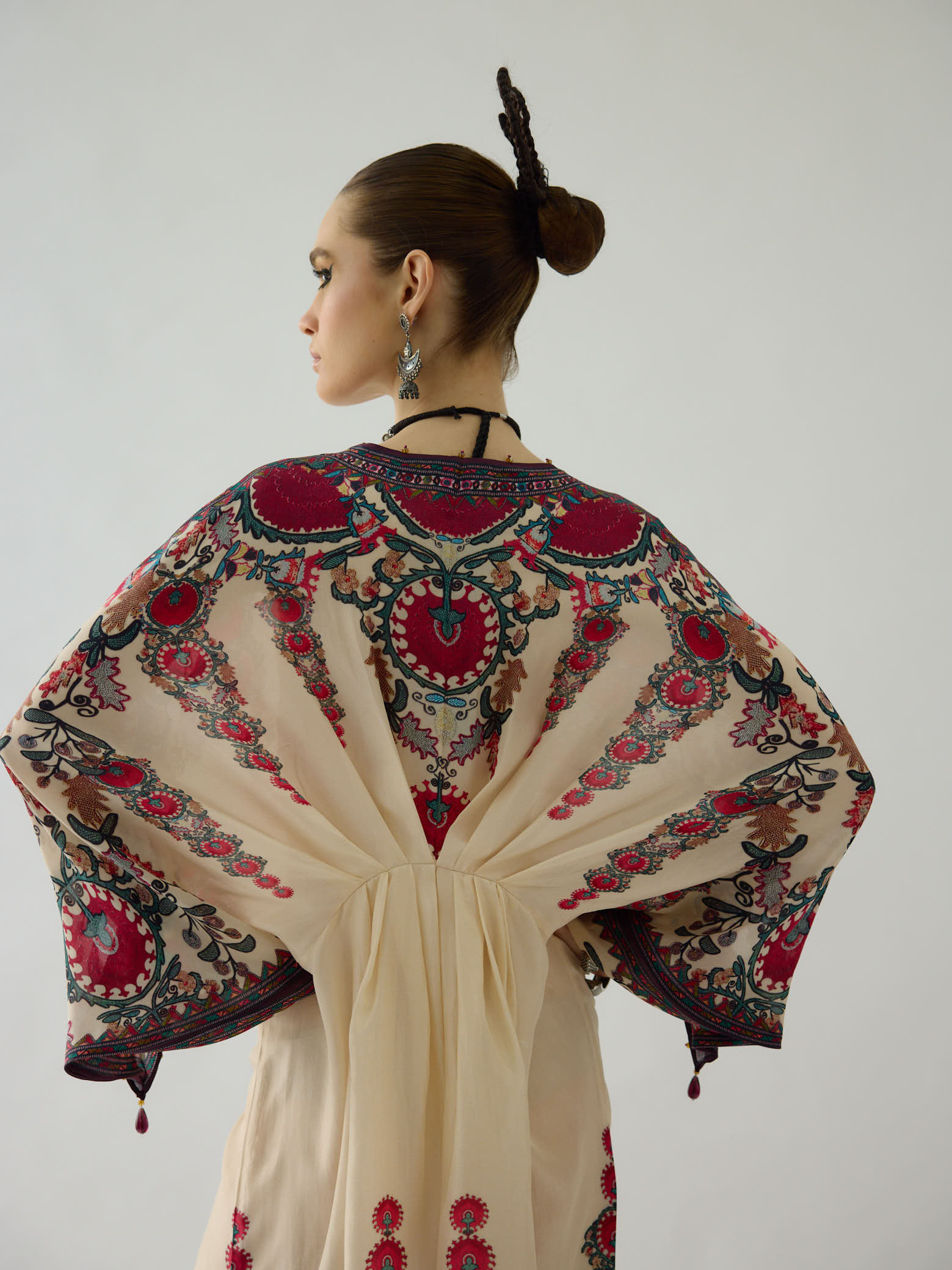 Bukhara Maroon Rasika Kaftan Dress