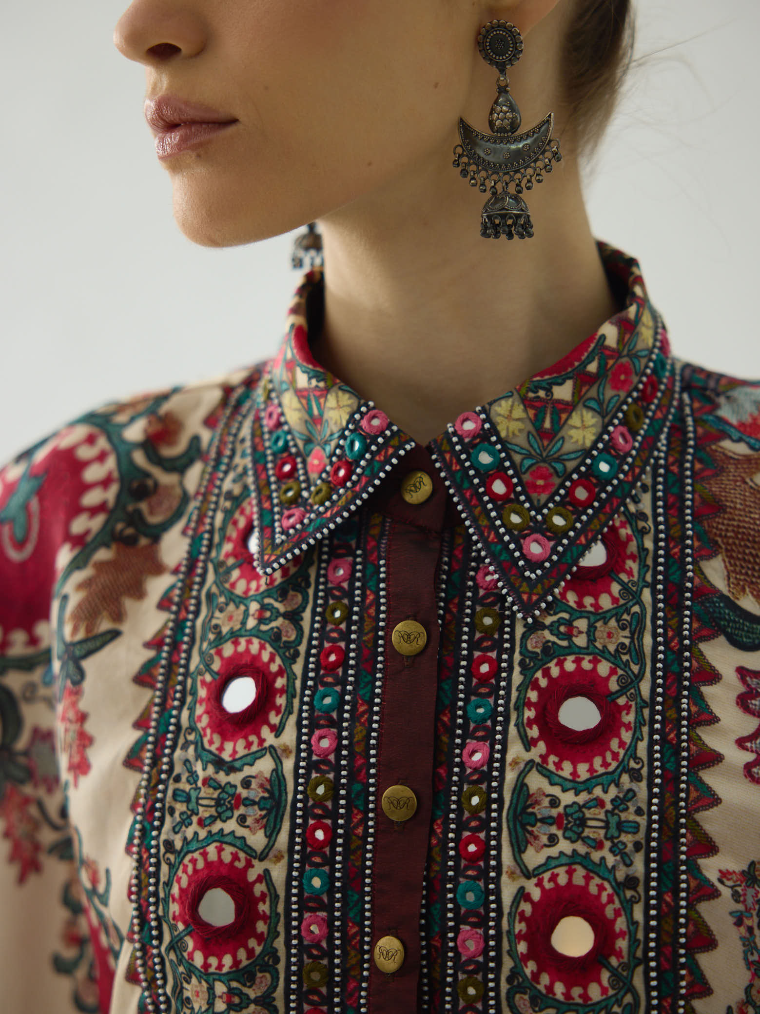 Bukhara Maroon Sharifa Kaftan Set