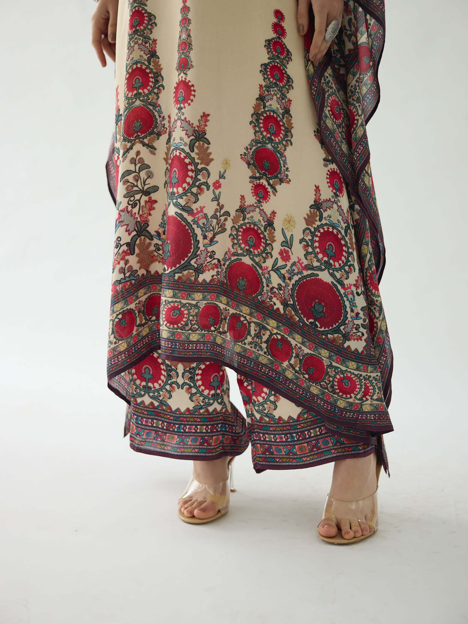Bukhara Maroon Sharifa Kaftan Set