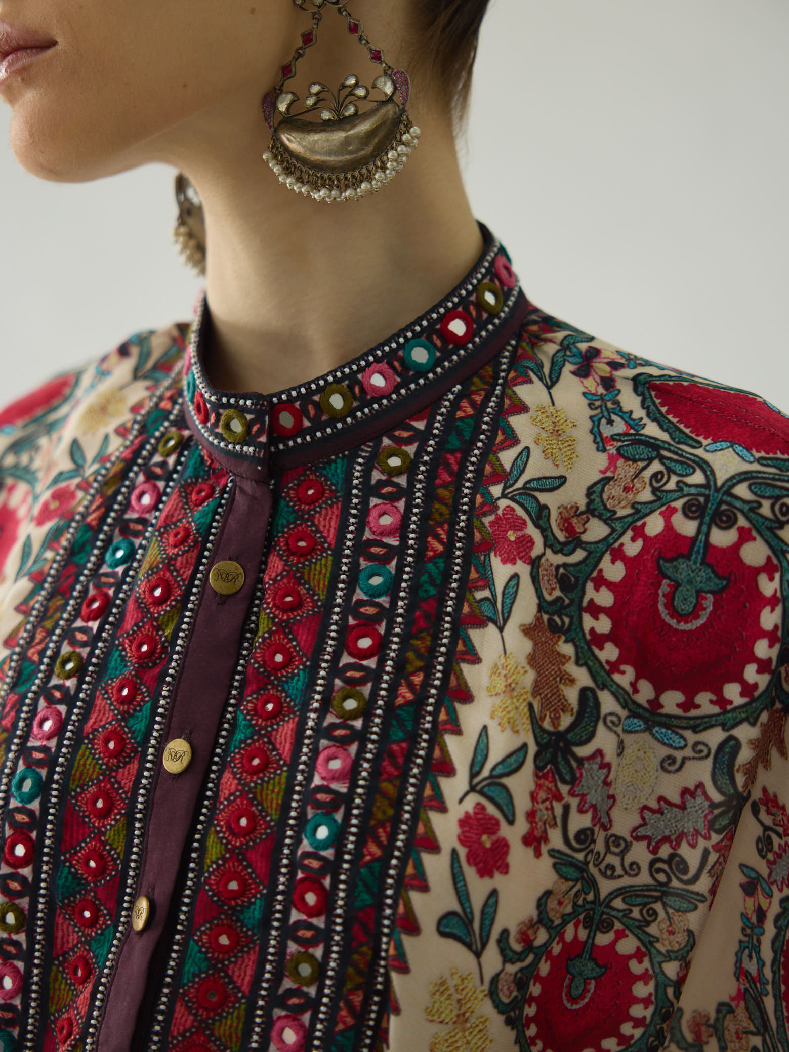 Bukhara Maroon Chantelle Tunic Set