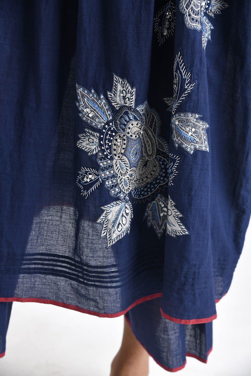 Navy Ragusa Embroidered Dress