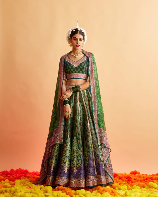Ganjam : Leela - Emerald/Navy