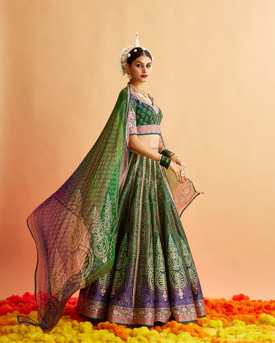 Ganjam : Leela - Emerald/Navy