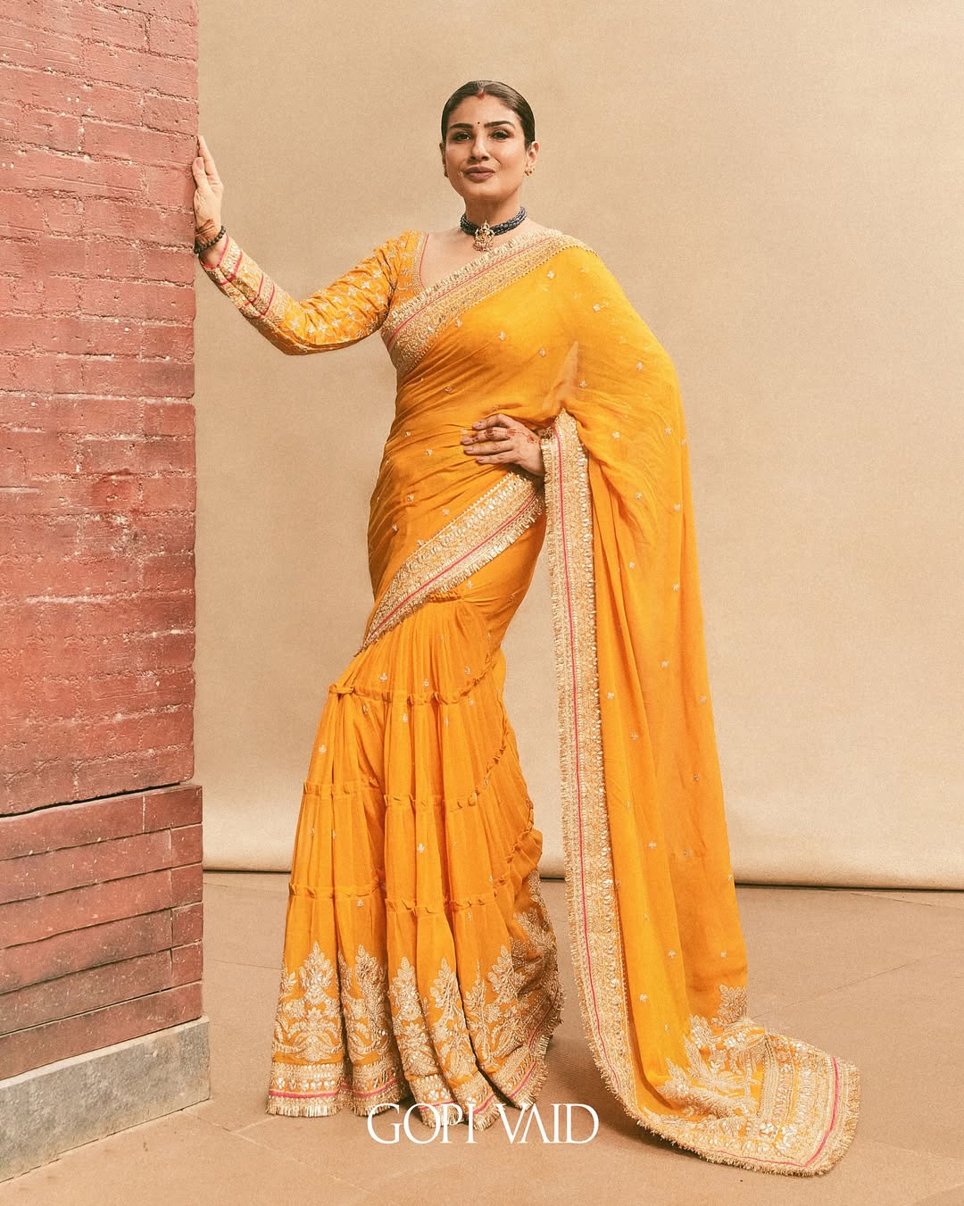 Raveena Tandon in Dilruba Saree Set