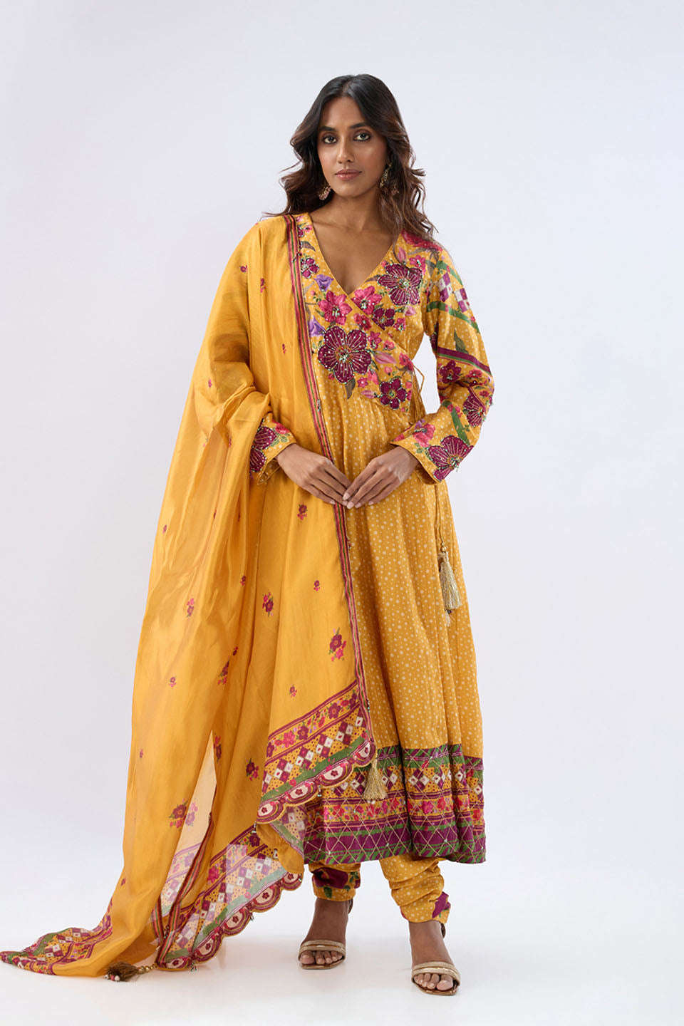Blossom Yellow Angrakha Set
