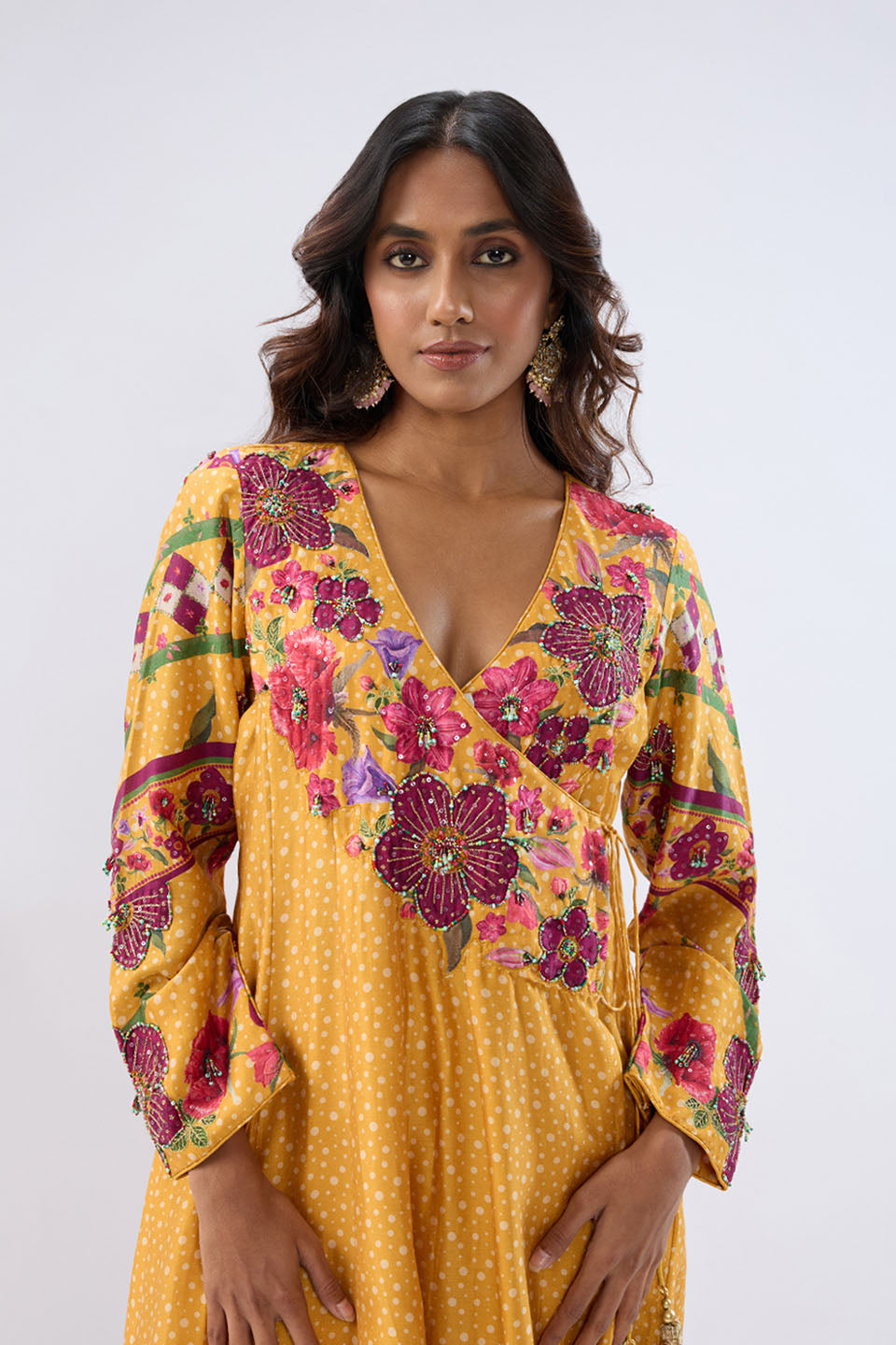 Blossom Yellow Angrakha Set