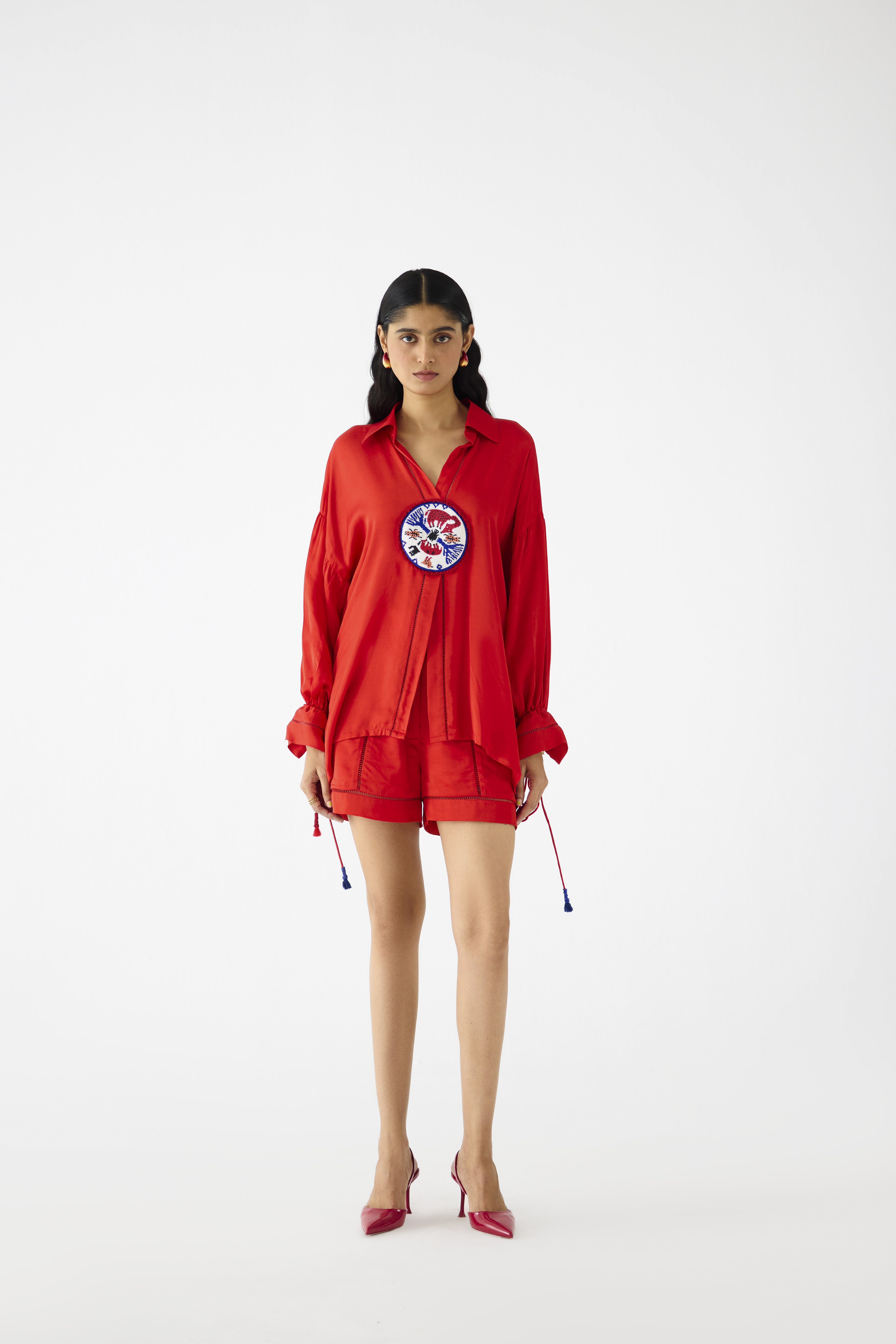 ZULU RED LINEN SHIRT & SHORTS