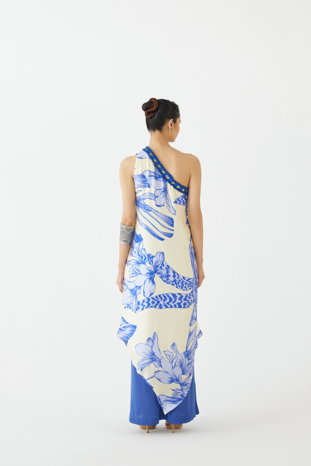Blue Aphrodite One Shoulder Kurta & Pants