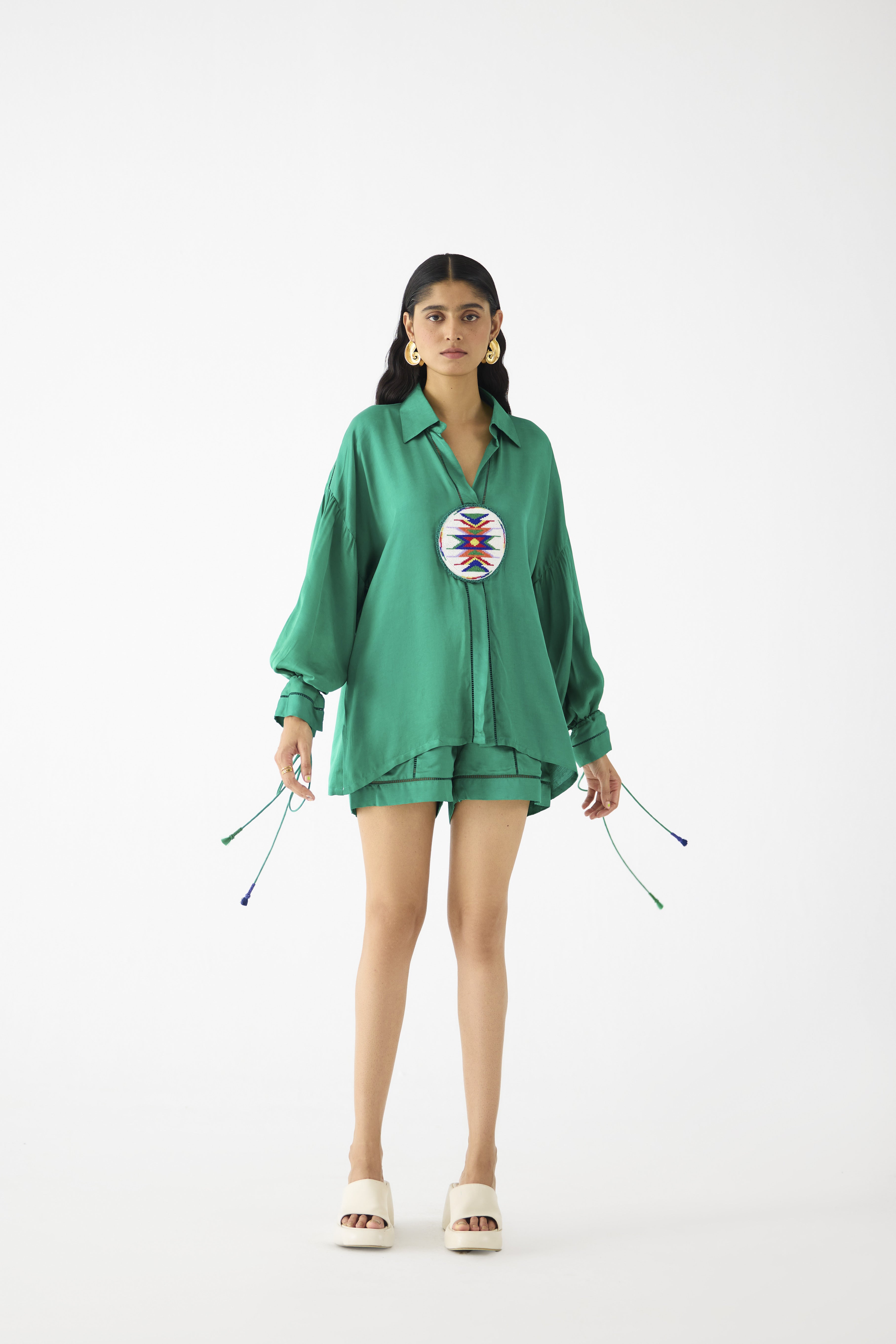 ZULU GREEN LINEN SHIRT & SHORTS