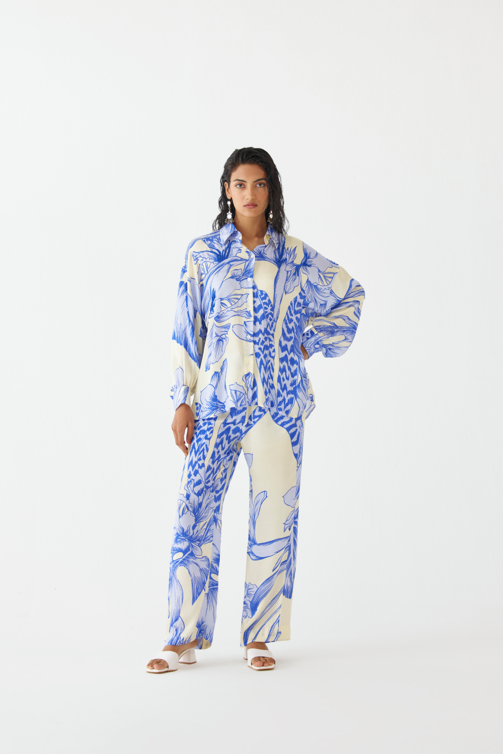 Blue Aphrodite Shirts & Trousers Co-ord