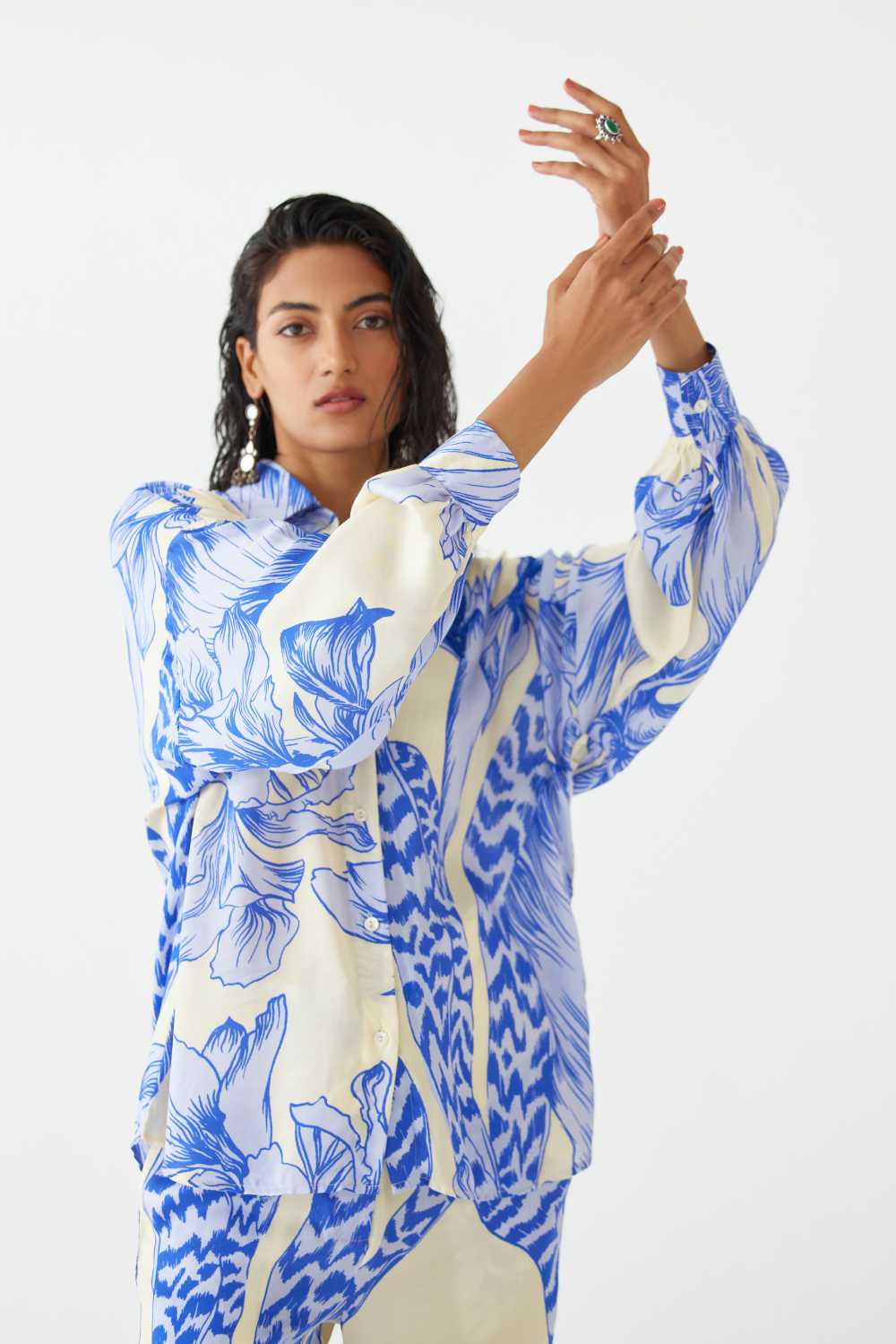 Blue Aphrodite Shirts & Trousers Co-ord