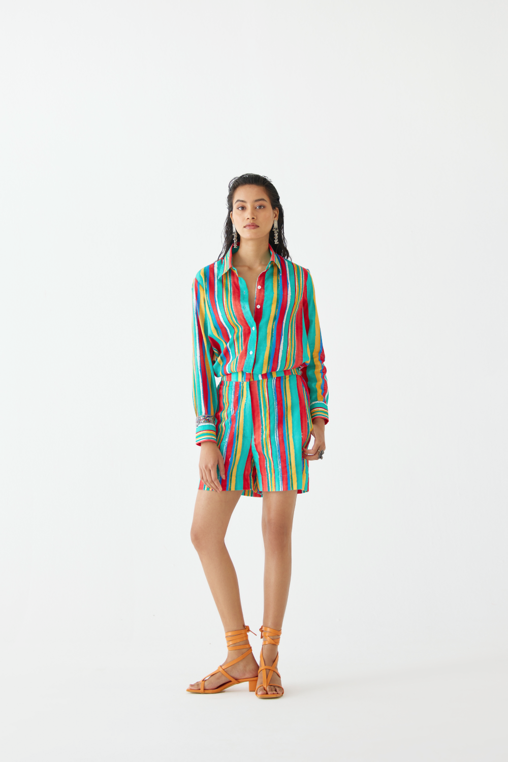 Birch Shirt & Embroidered Shorts