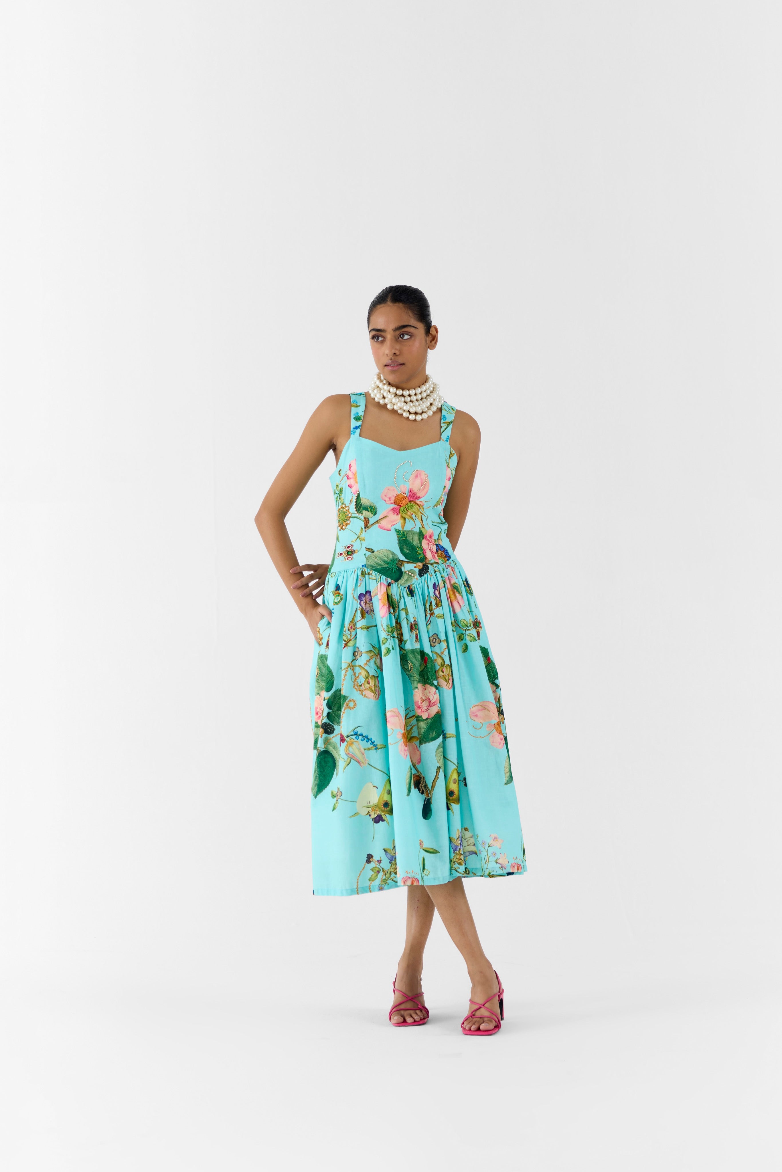 BLUE BLOSSOM SWEETHEART DRESS