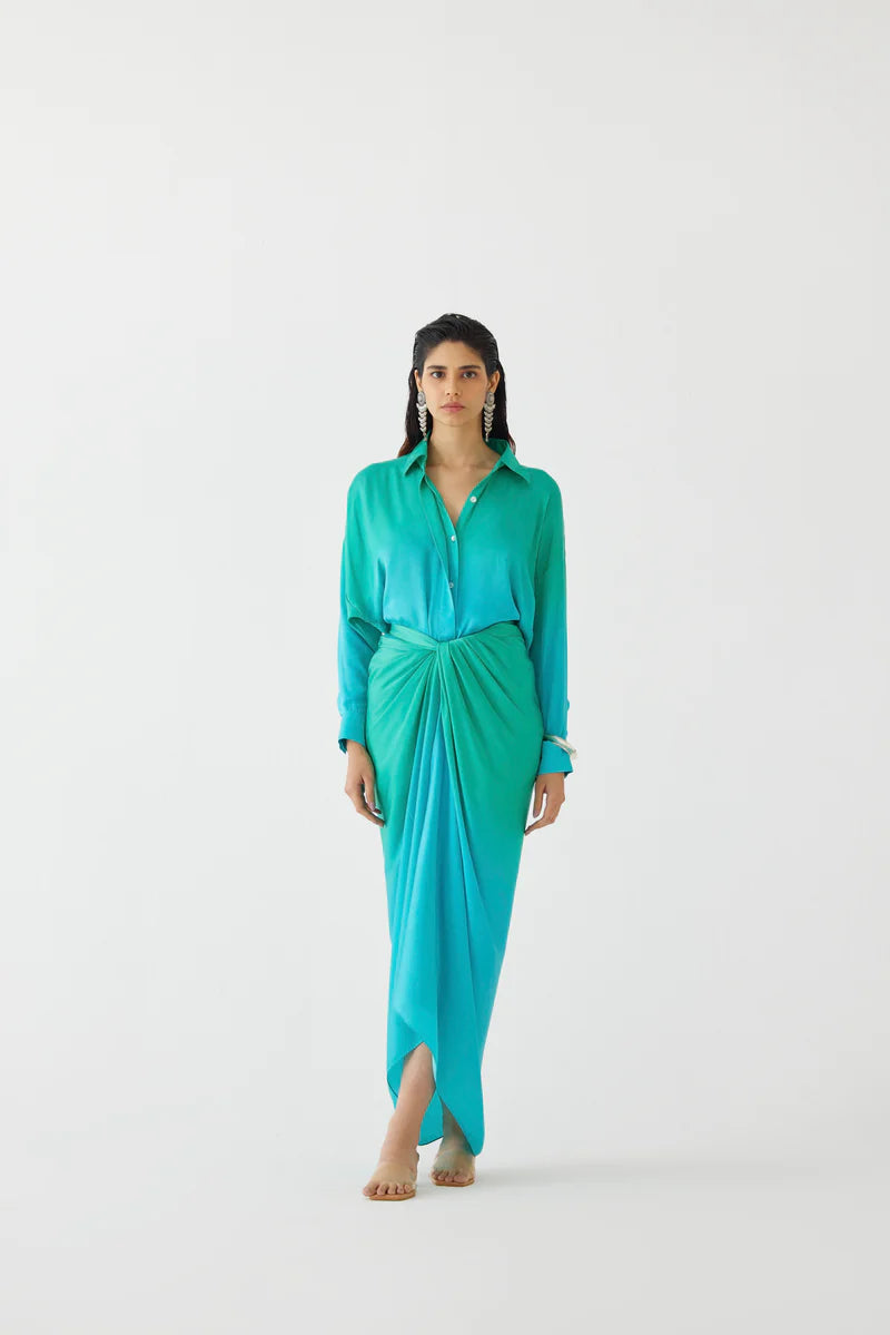 Caspian Shirt Draped Dress