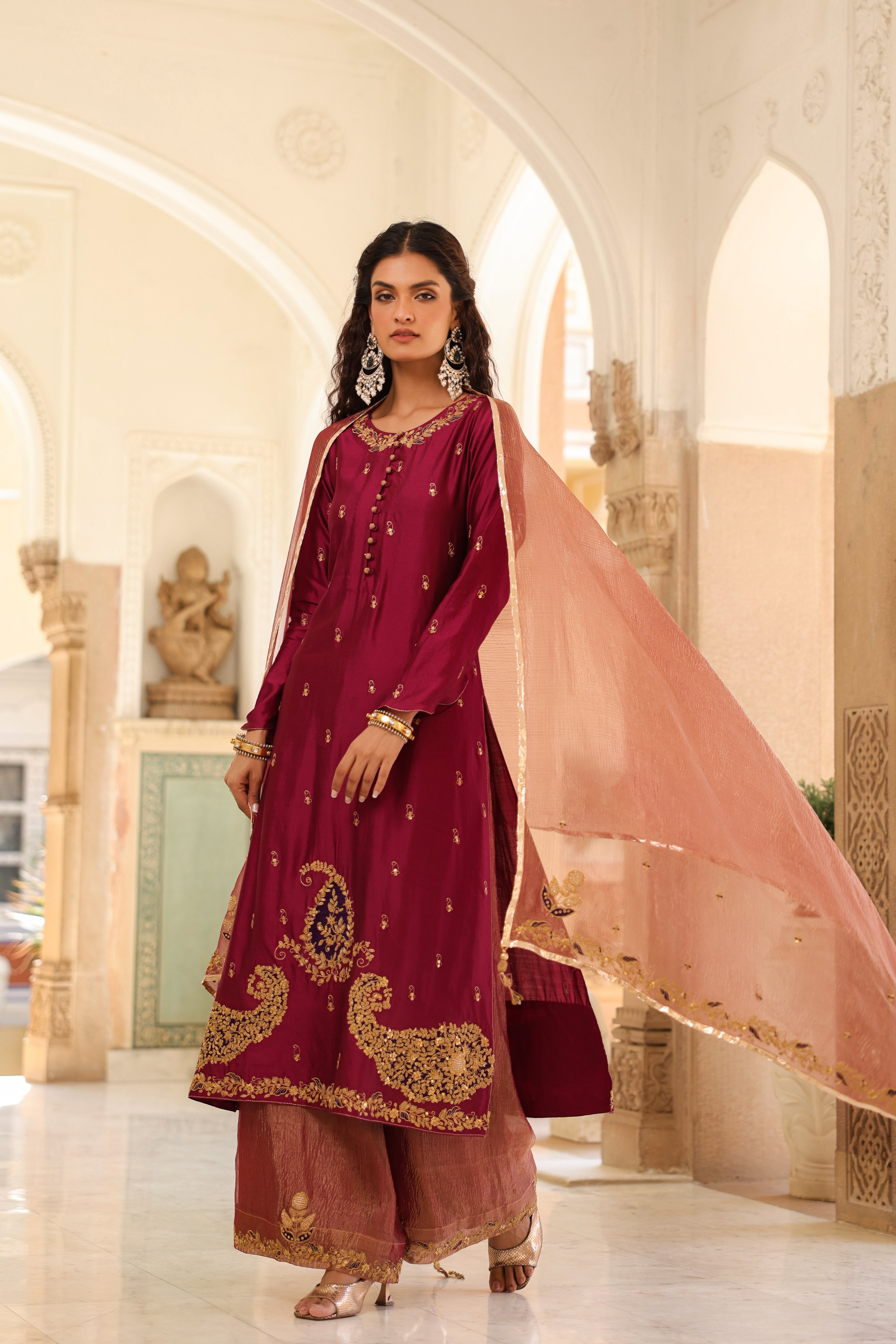 Riwayat Applique Long Kurta Set