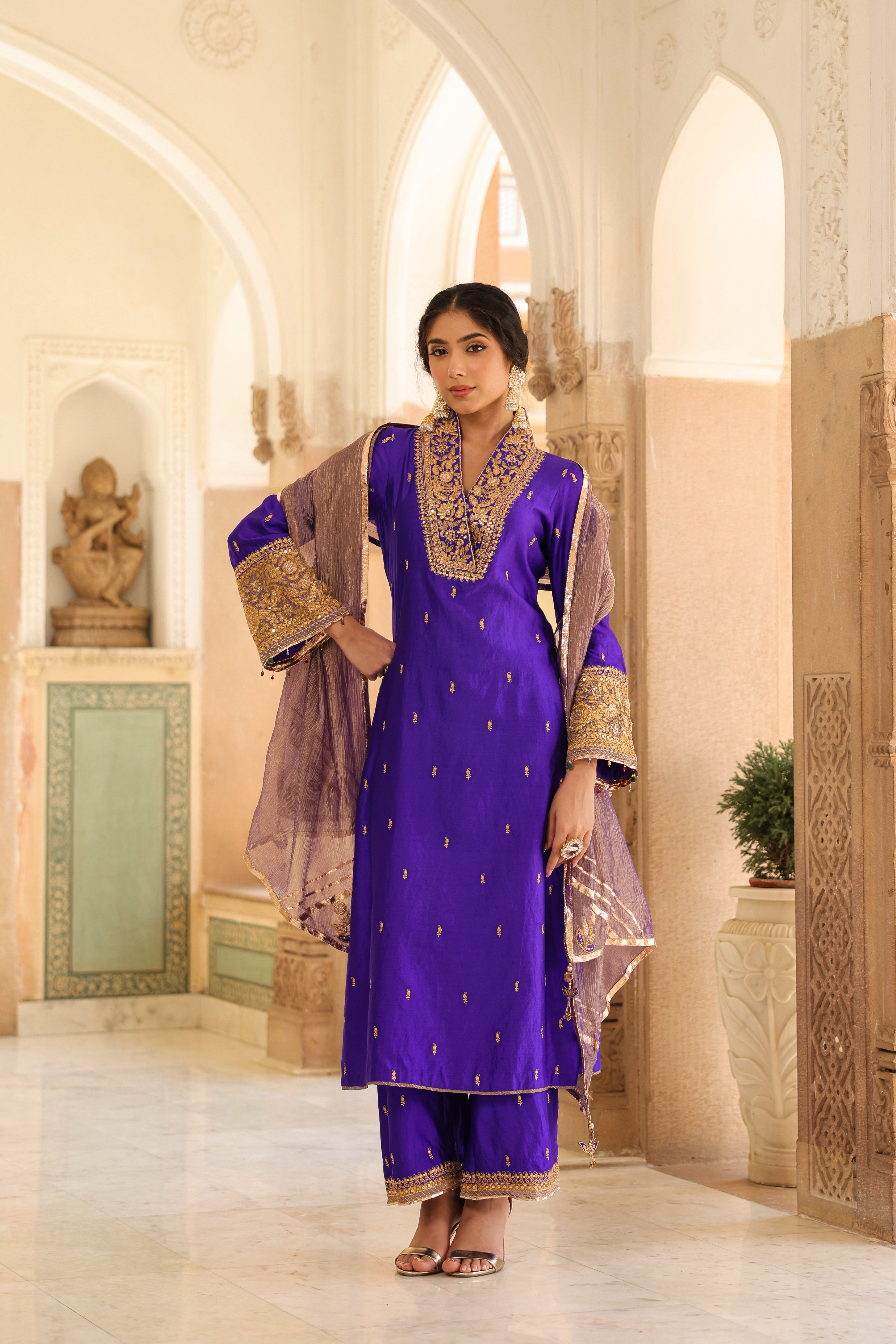 Riwayat Stand Collar Kurta Set