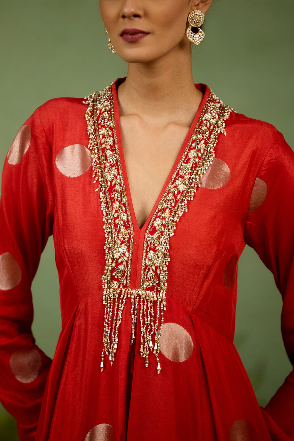 Burnt Orange Anarkali Dupatta Set