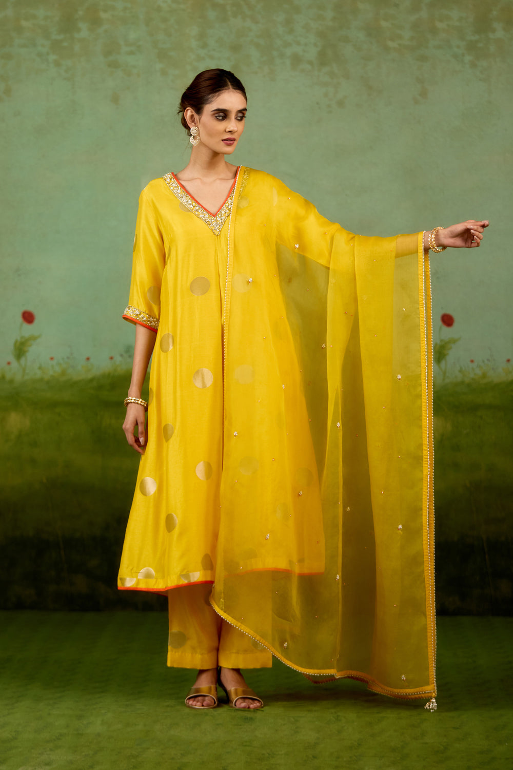 Vibrant Yellow Kurta Dupatta Set