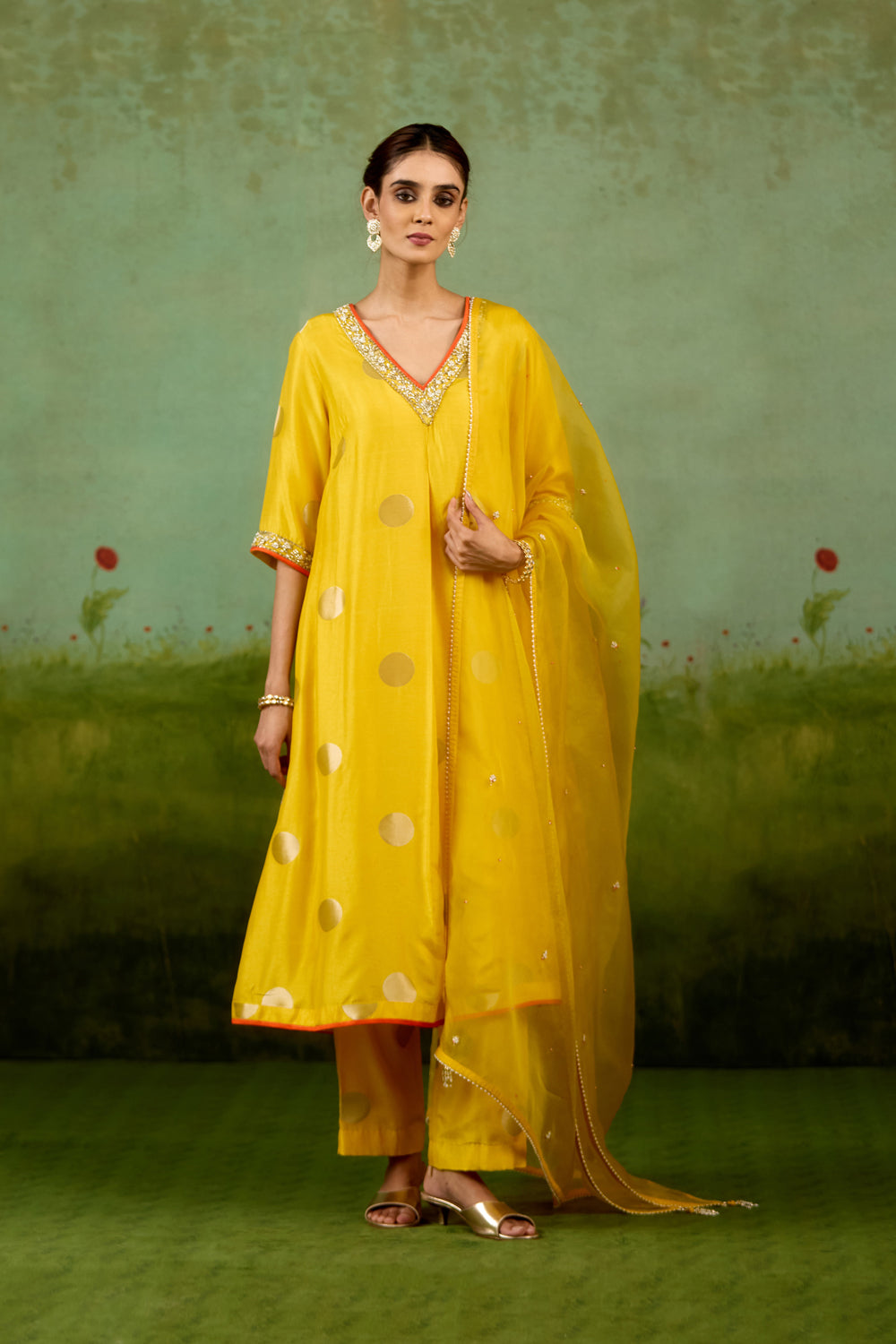 Vibrant Yellow Kurta Dupatta Set