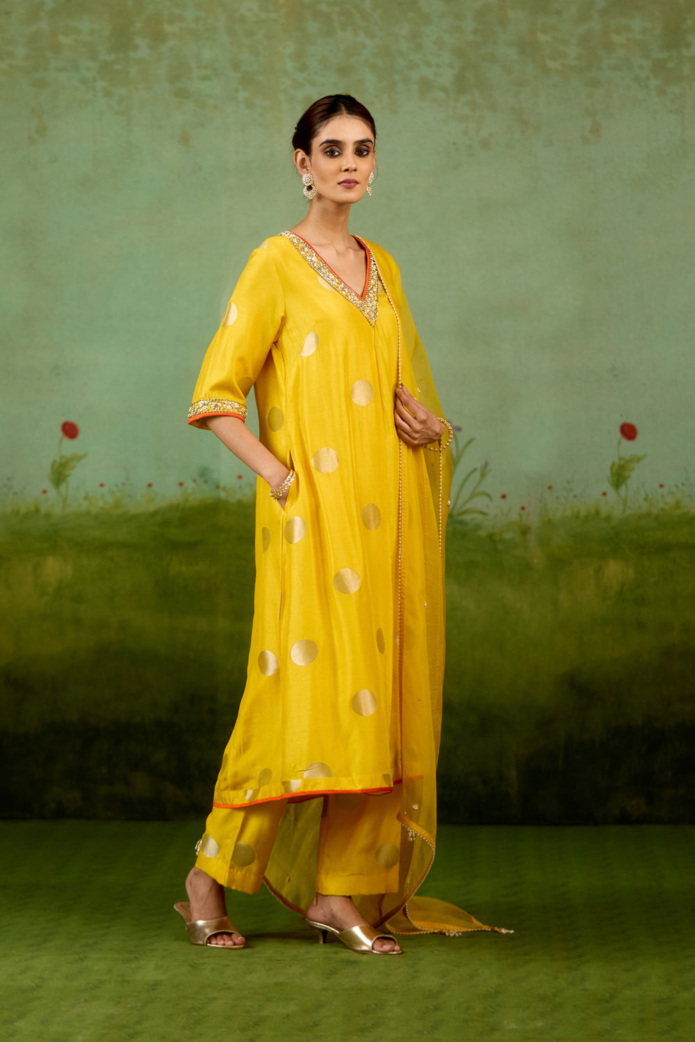 Vibrant Yellow Kurta Dupatta Set