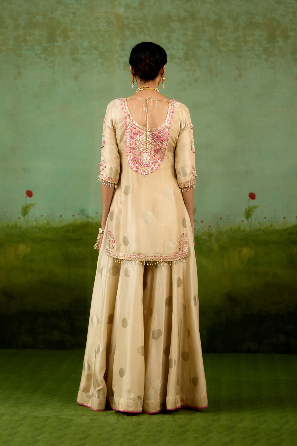 Ivory Neutral Sharara Set