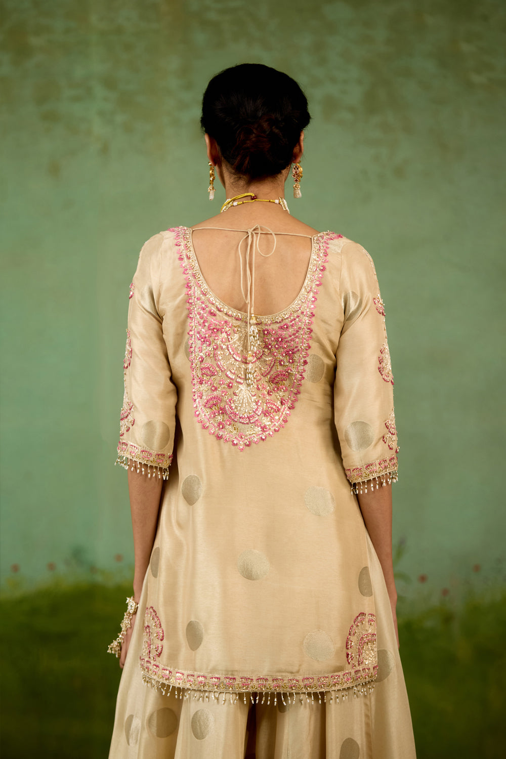 Ivory Neutral Sharara Set