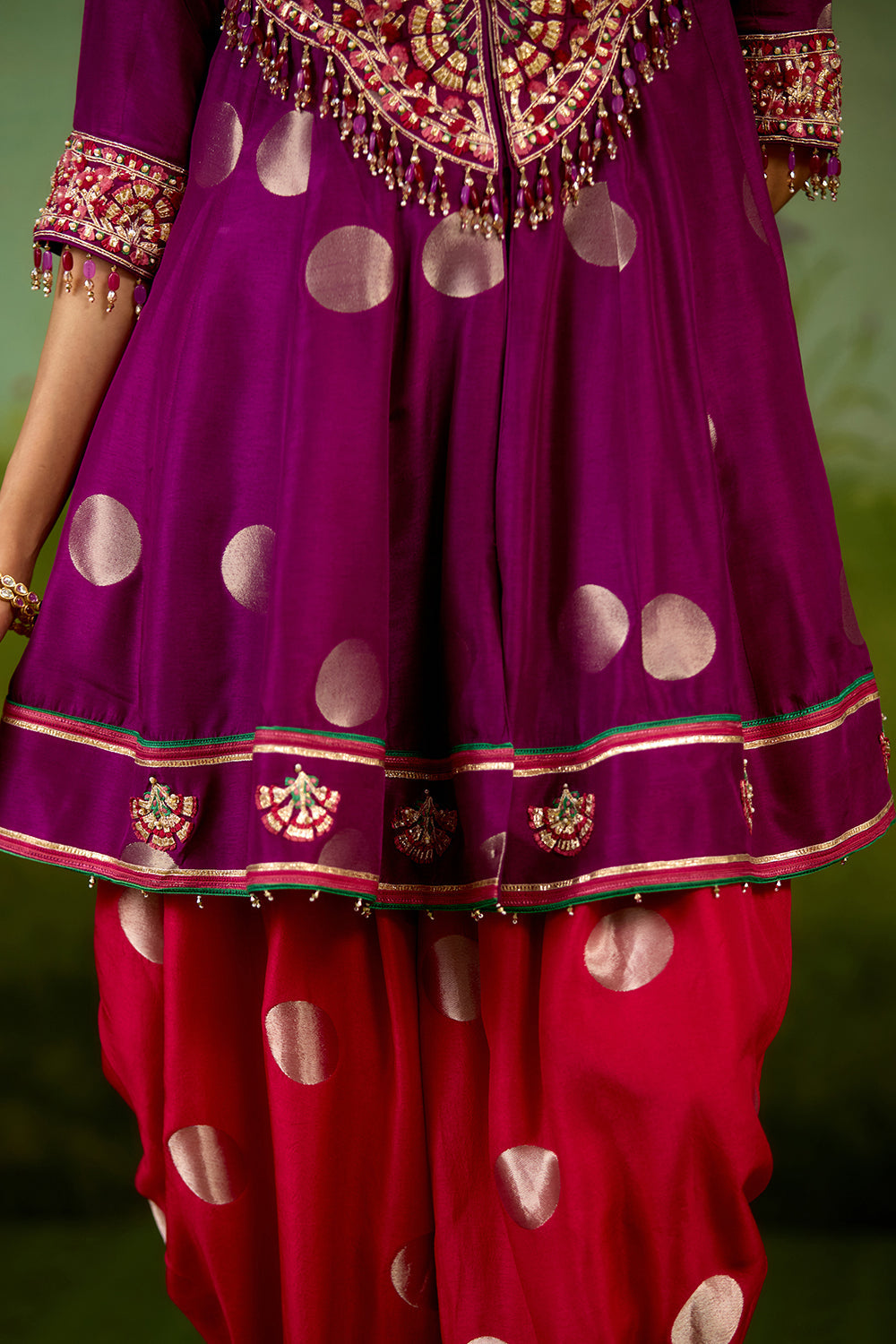 Purple Pink Top Dhoti set