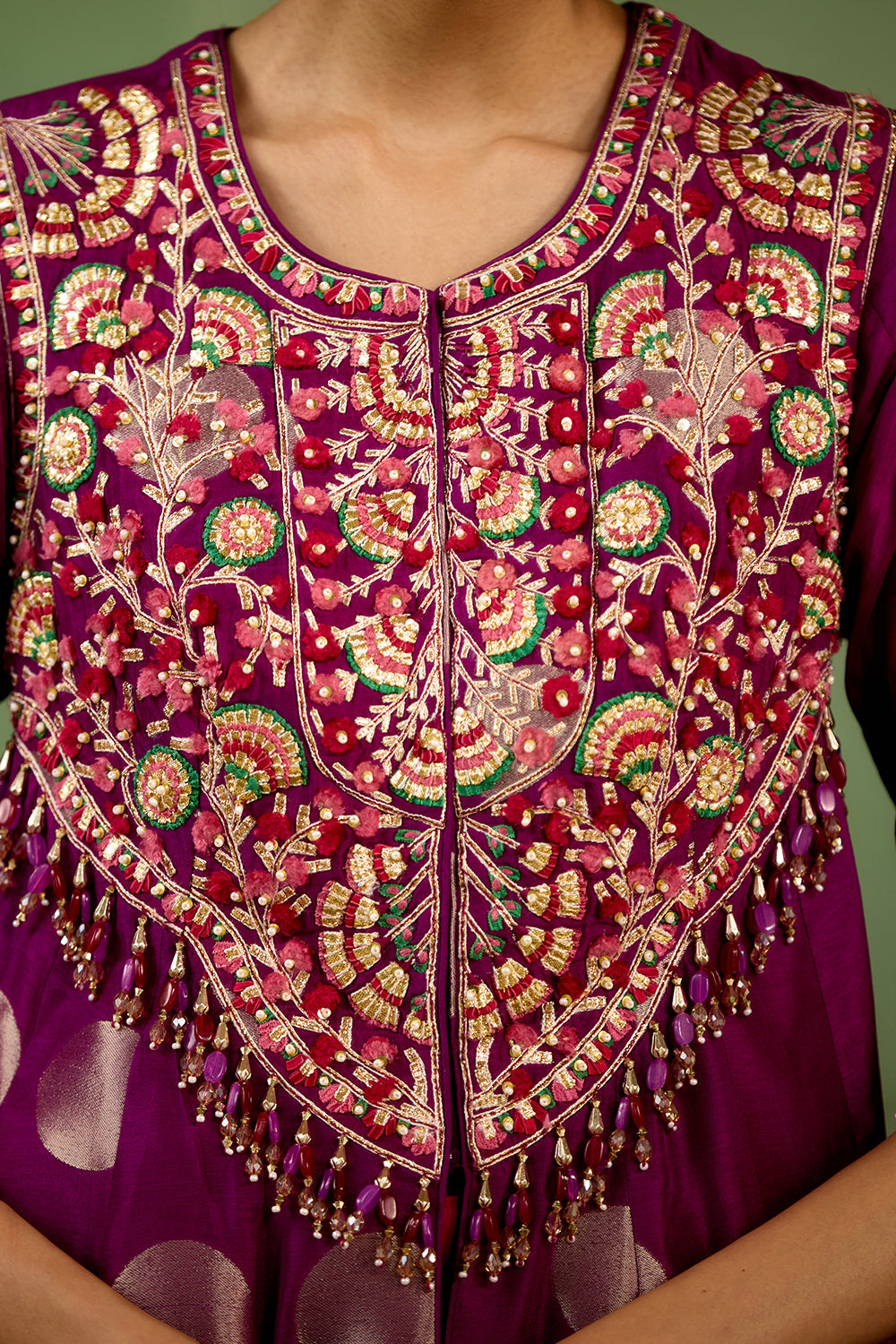 Purple Pink Top Dhoti set