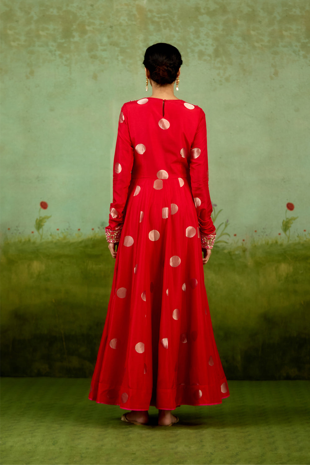 Red Anarkali Set