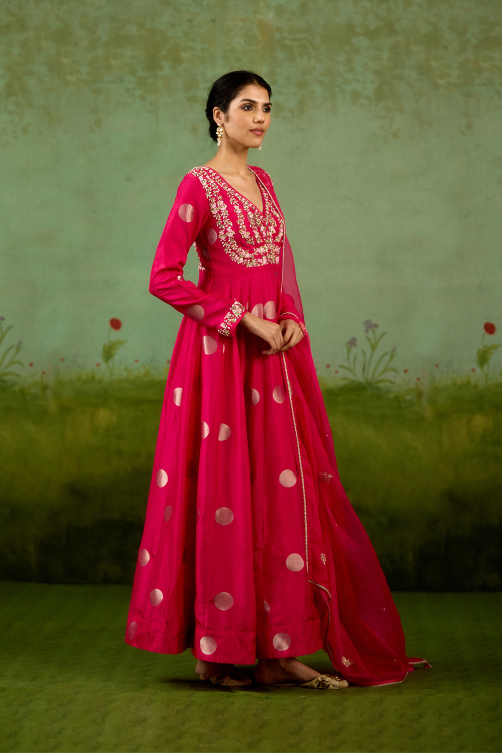 Fuschia Pink Anarkali Set