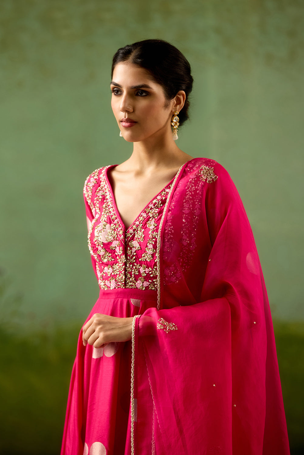 Fuschia Pink Anarkali Set