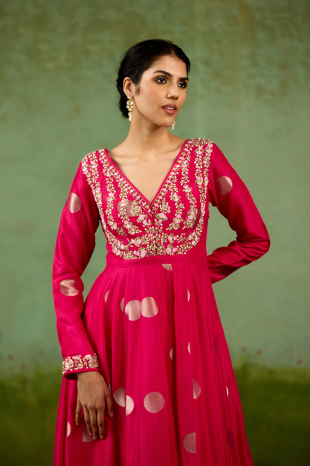 Fuschia Pink Anarkali Set