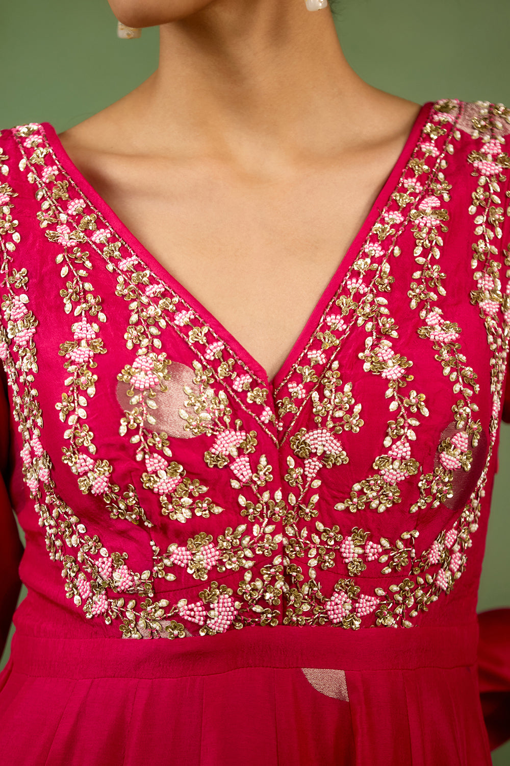 Fuschia Pink Anarkali Set